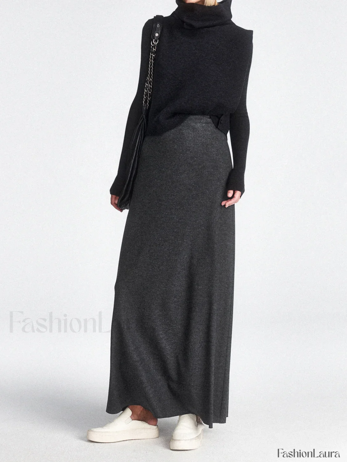 High Waist Graceful Flowy Maxi Skirt - Image 7