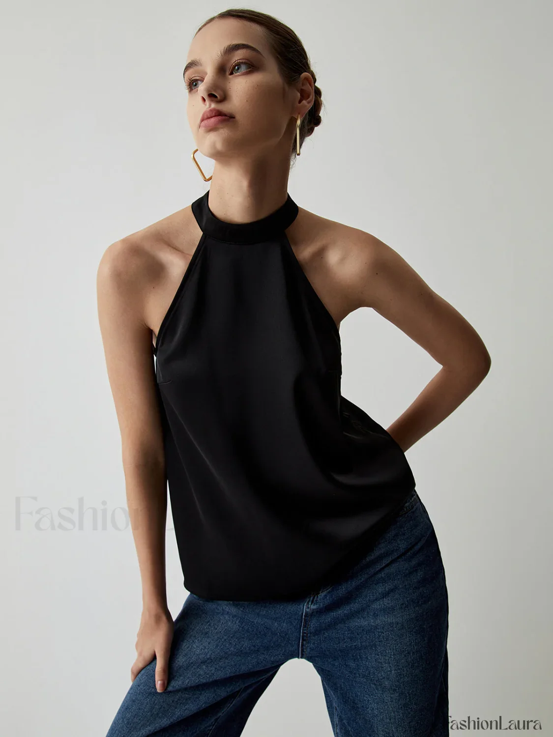 Halter Satin Graceful Tank Top - Image 14