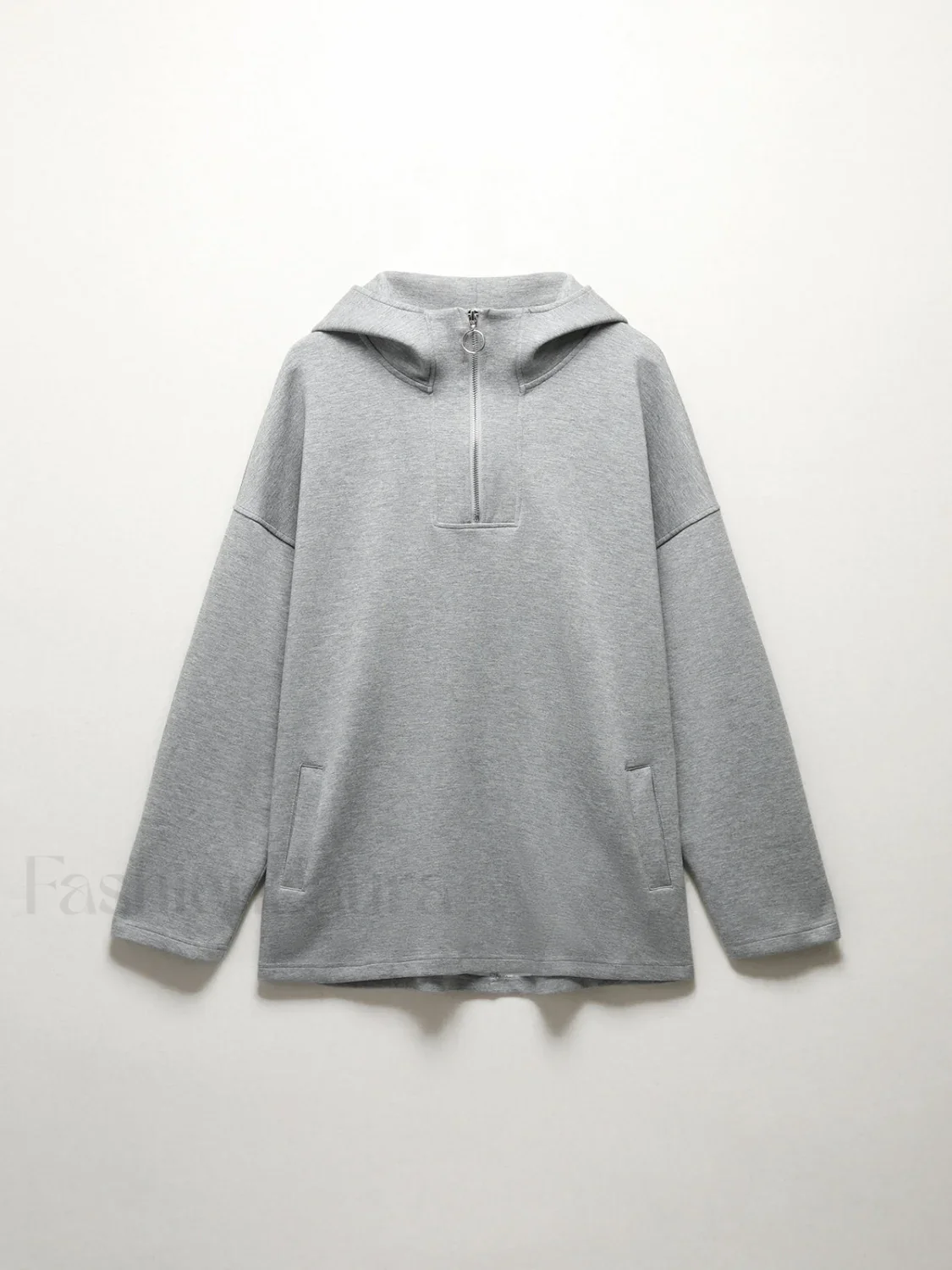 Half Zip Graceful Double Pockets Hoodie - Image 10