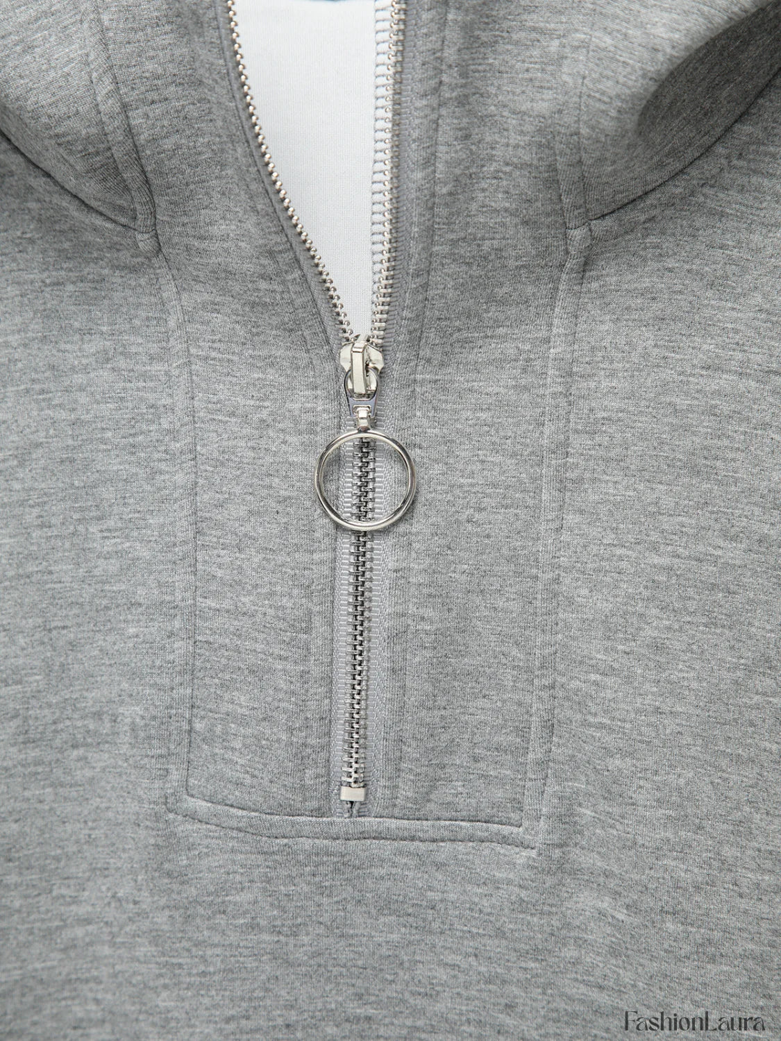 Half Zip Graceful Double Pockets Hoodie - Image 16