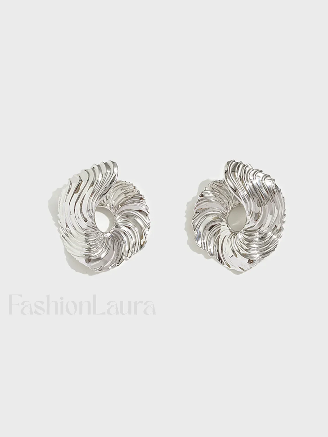 Geometric Irregular Graceful Texture Stud Earrings - Image 9
