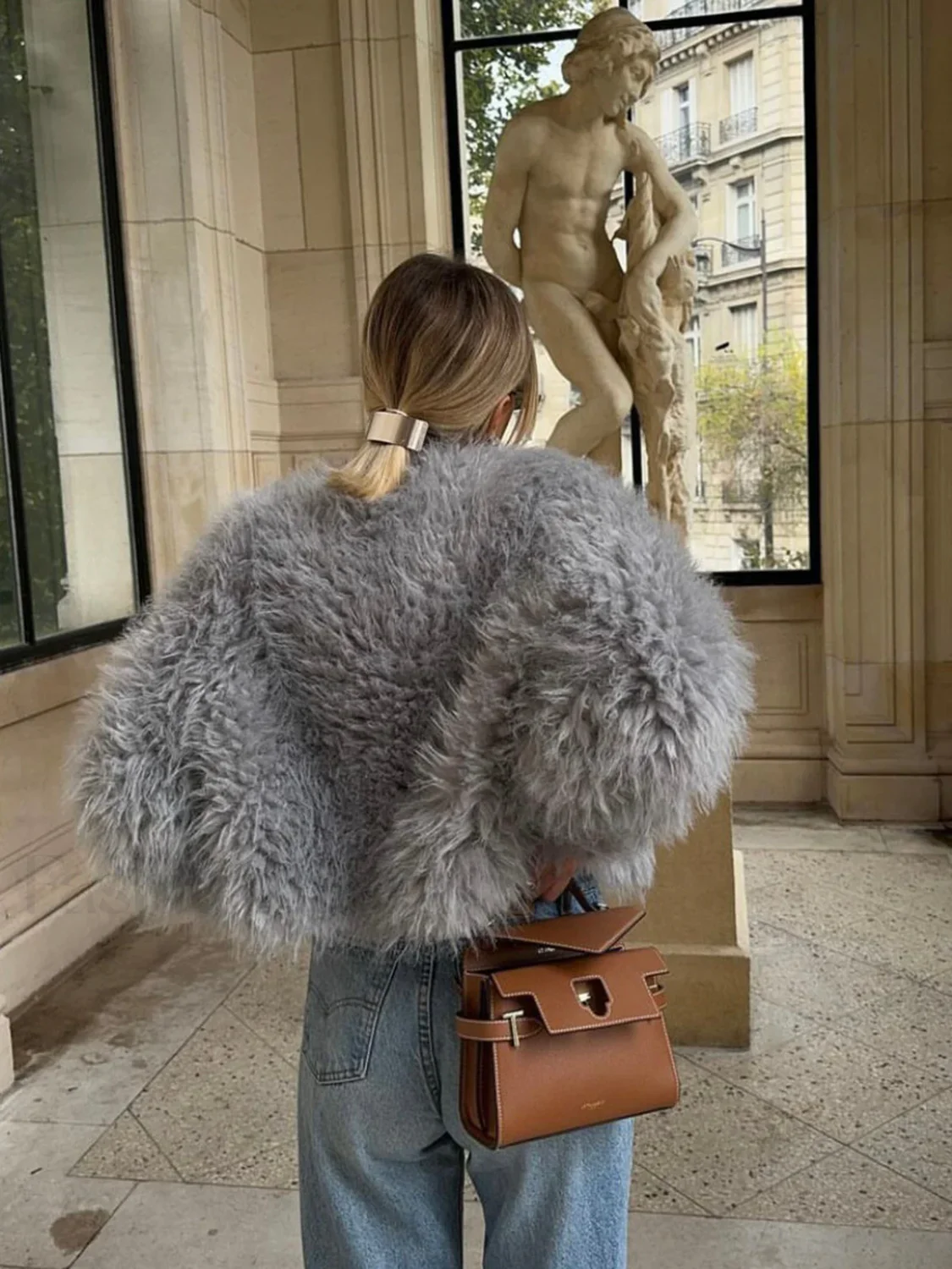 Fuzzy Faux Graceful Fur Short Coat - Image 6