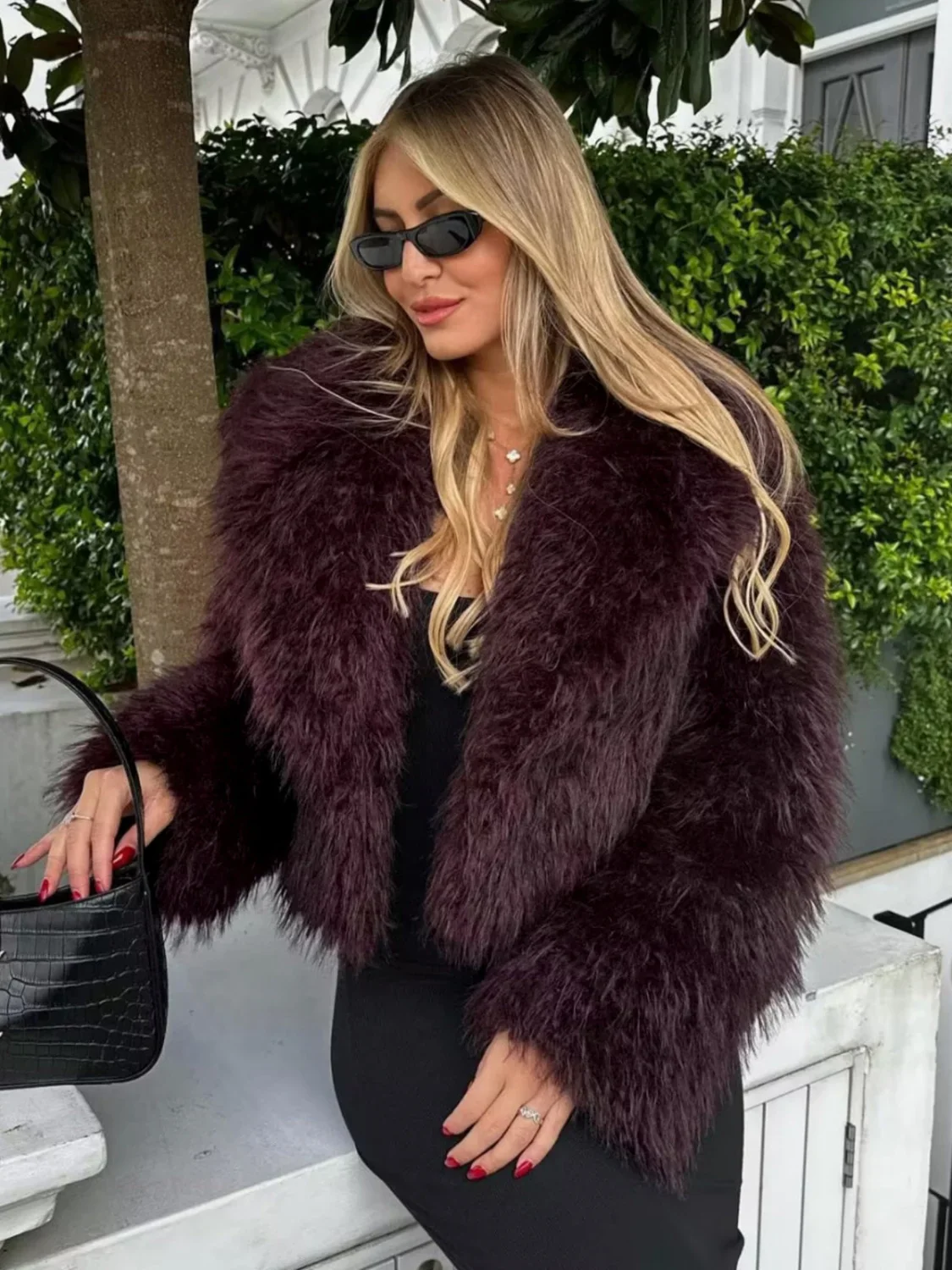 Fuzzy Faux Graceful Fur Short Coat - Image 2