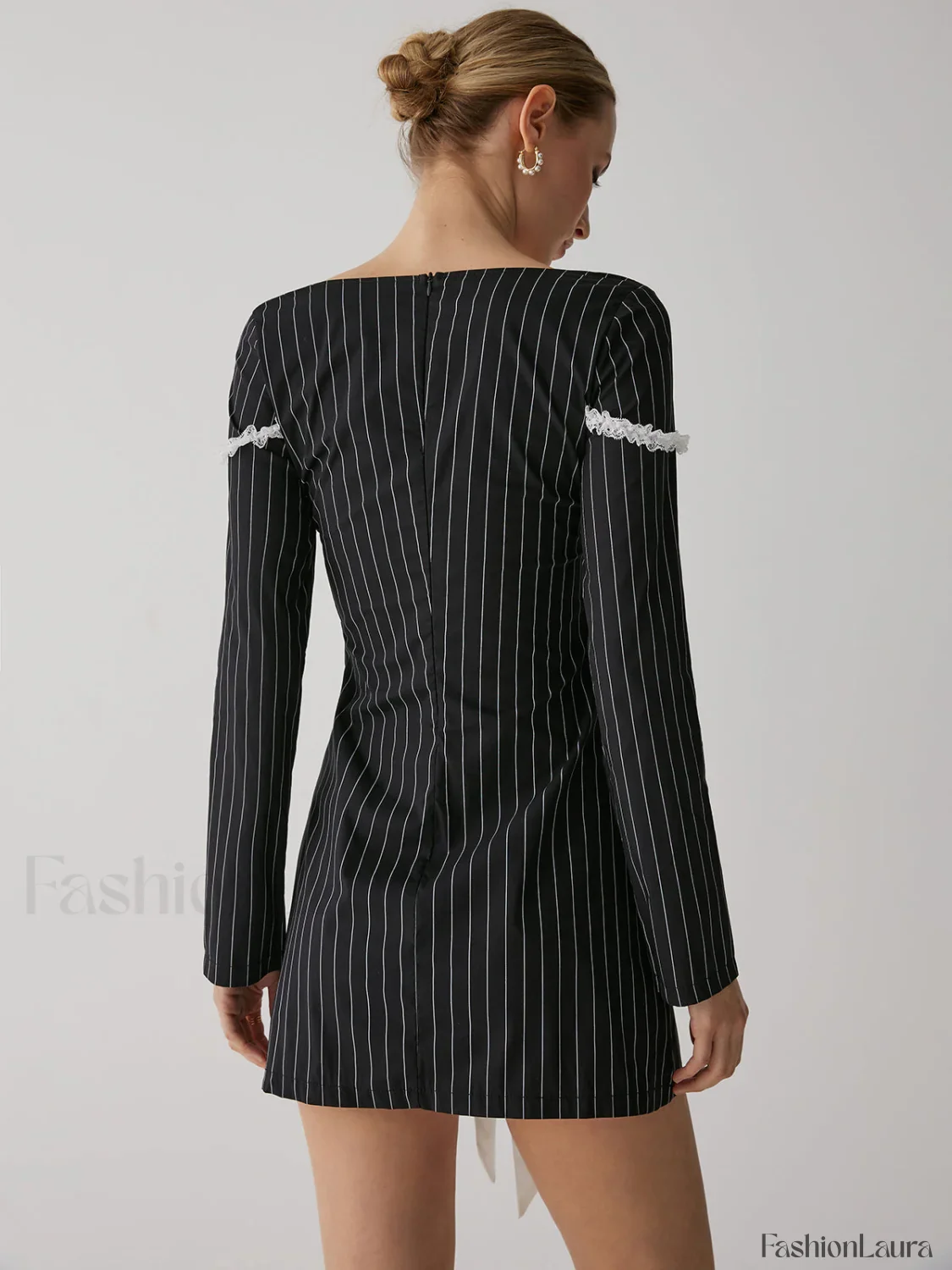 French Square Graceful Neck Short Dress - Image 11
