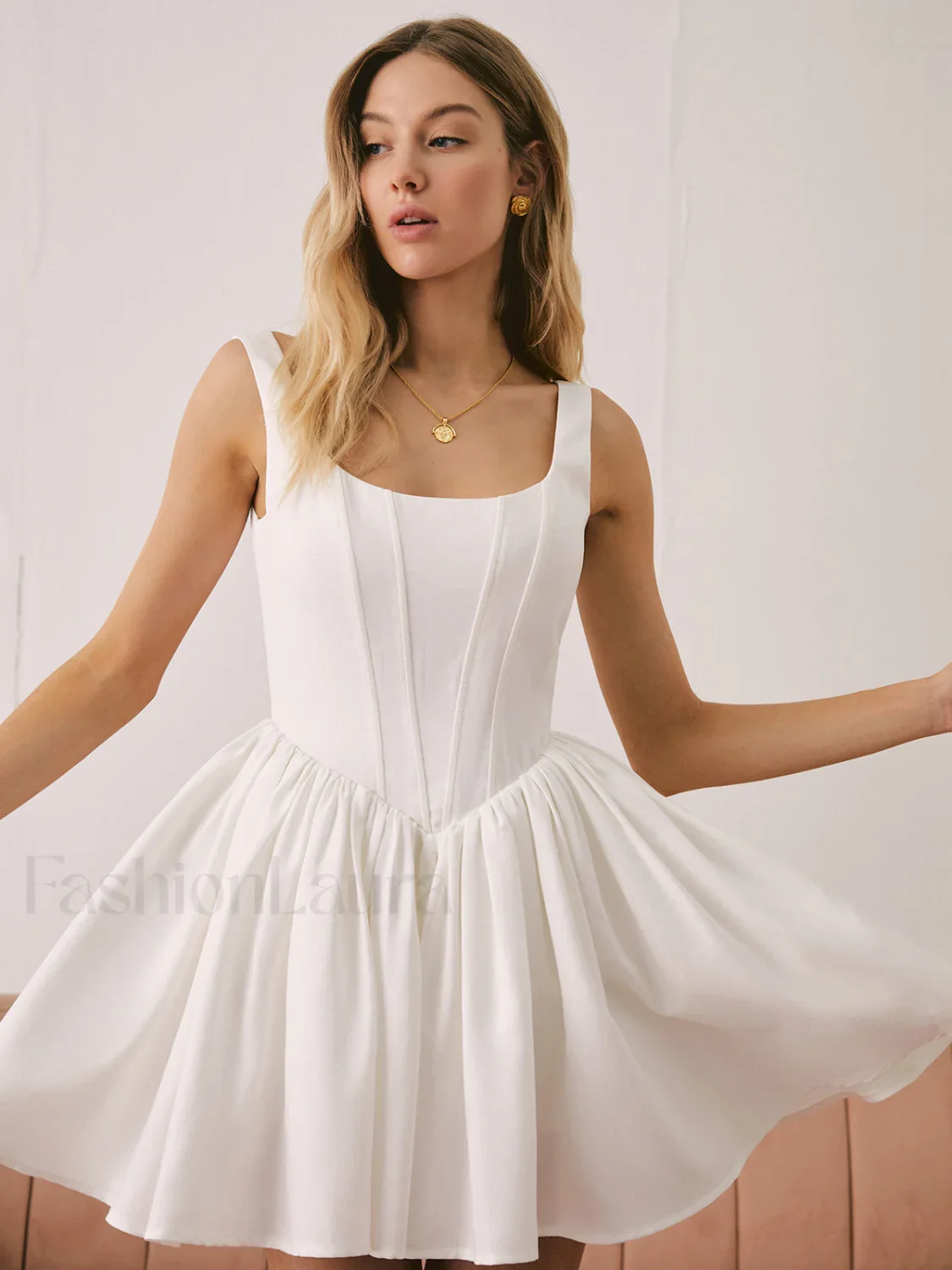 French Elegant Graceful Solid Short Dress - Image 10
