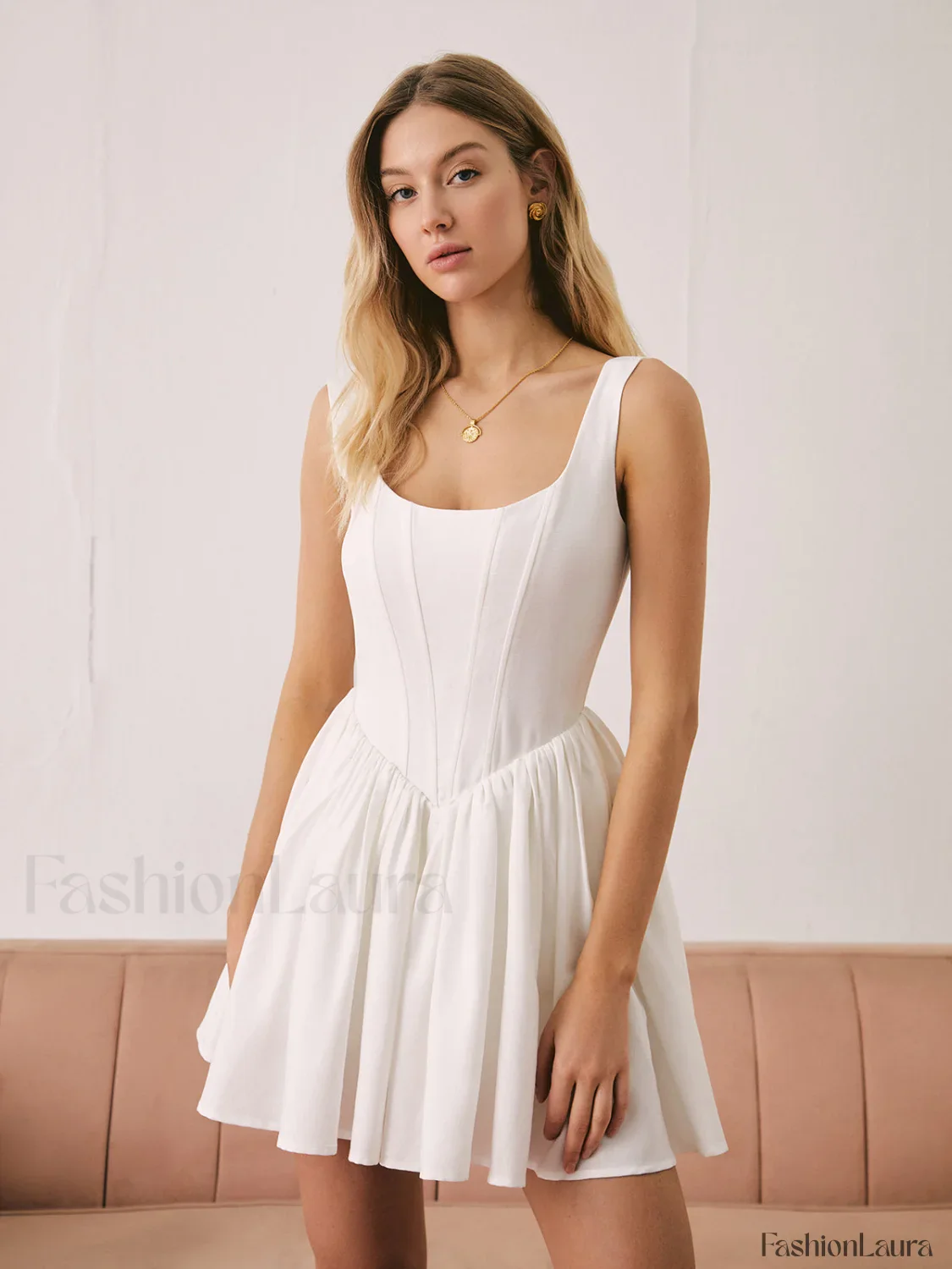 French Elegant Graceful Solid Short Dress - Image 14