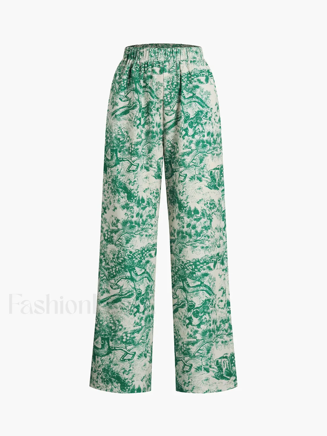 Printed Tie Graceful Up Pants Set - Image 11