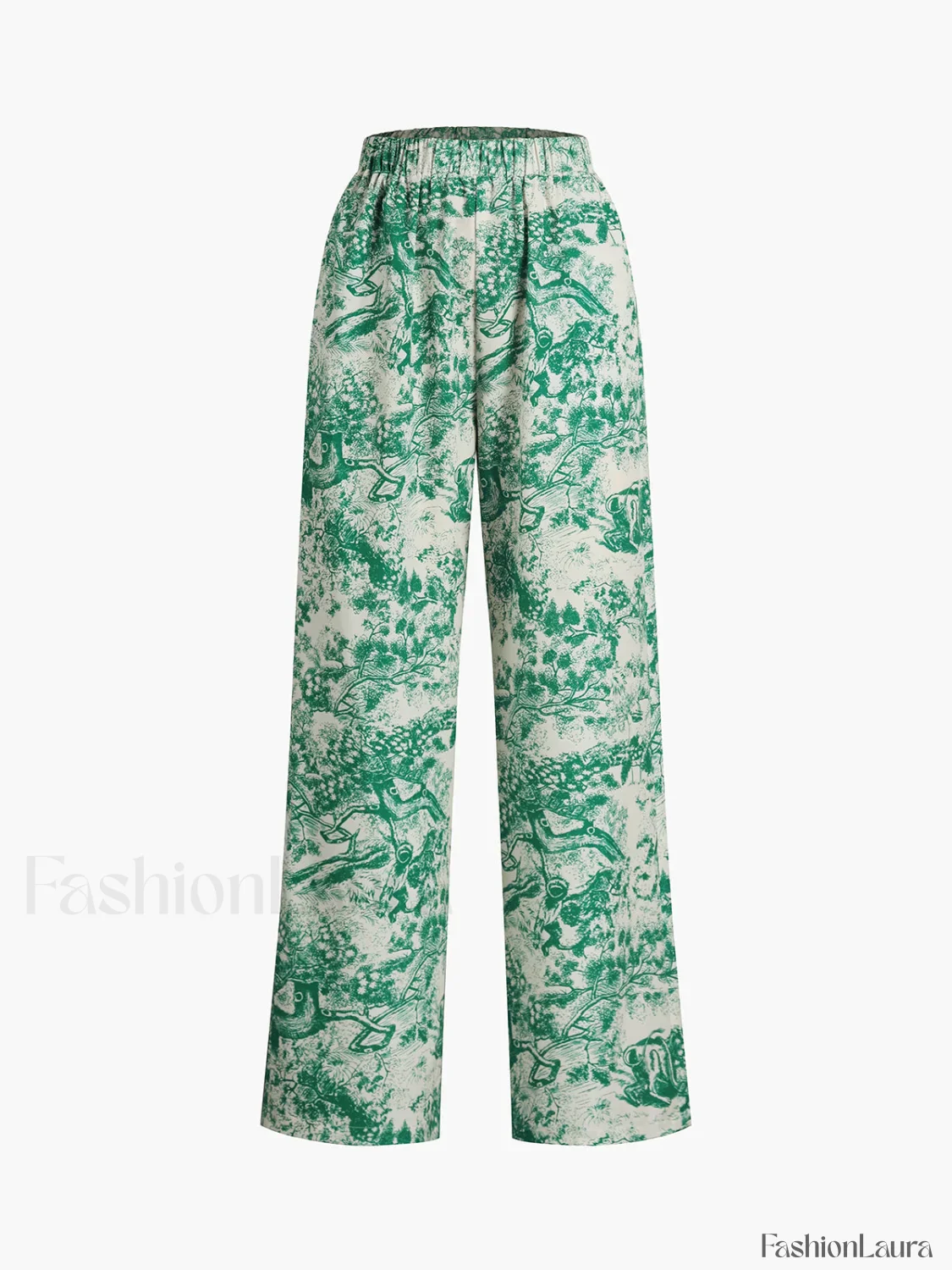 Printed Tie Graceful Up Pants Set - Image 20