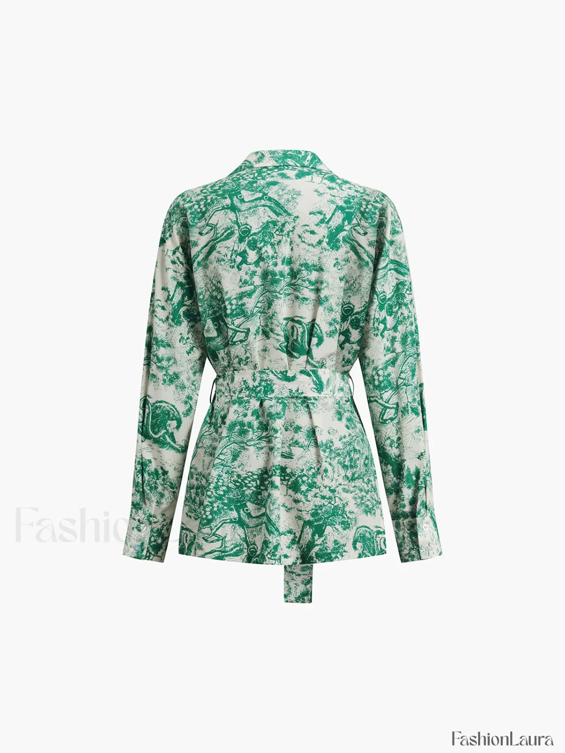 Printed Tie Graceful Up Pants Set - Image 21