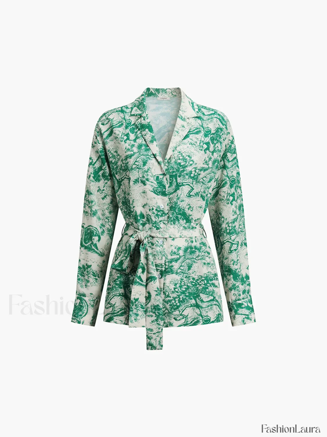 Printed Tie Graceful Up Pants Set - Image 22