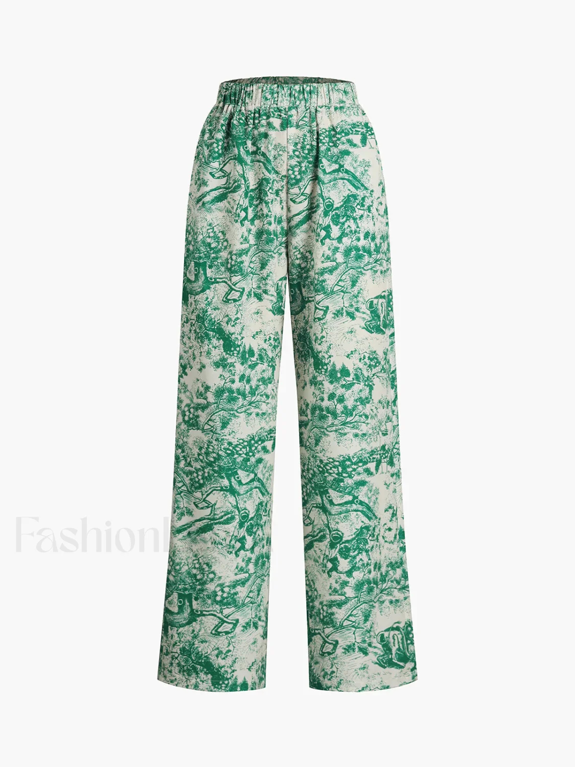 Printed Tie Graceful Up Pants Set - Image 8