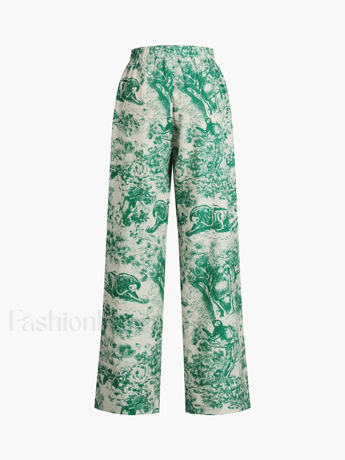 Printed Tie Graceful Up Pants Set - Image 9