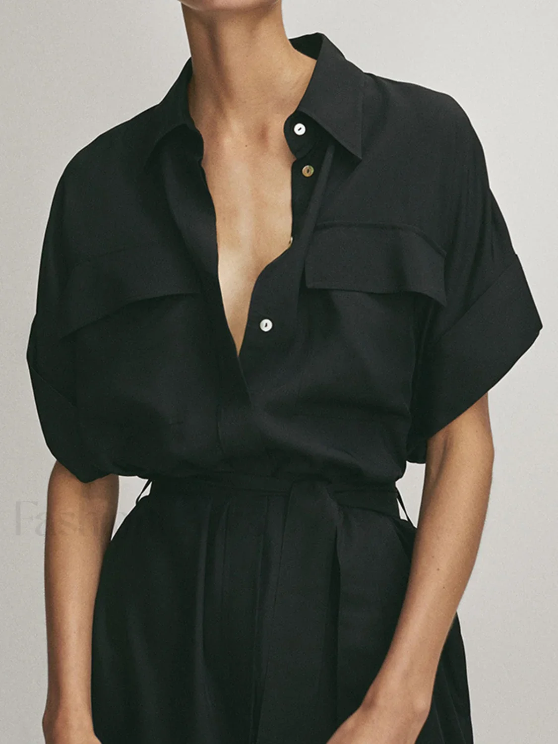 Polo Pockets Graceful Tied Midi Dress - Image 2