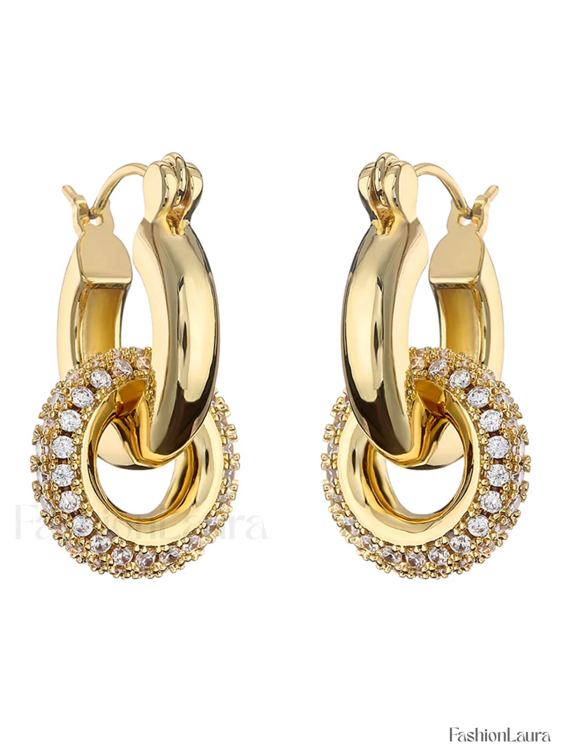 Polished Double Graceful Hoop Earrings - Image 11