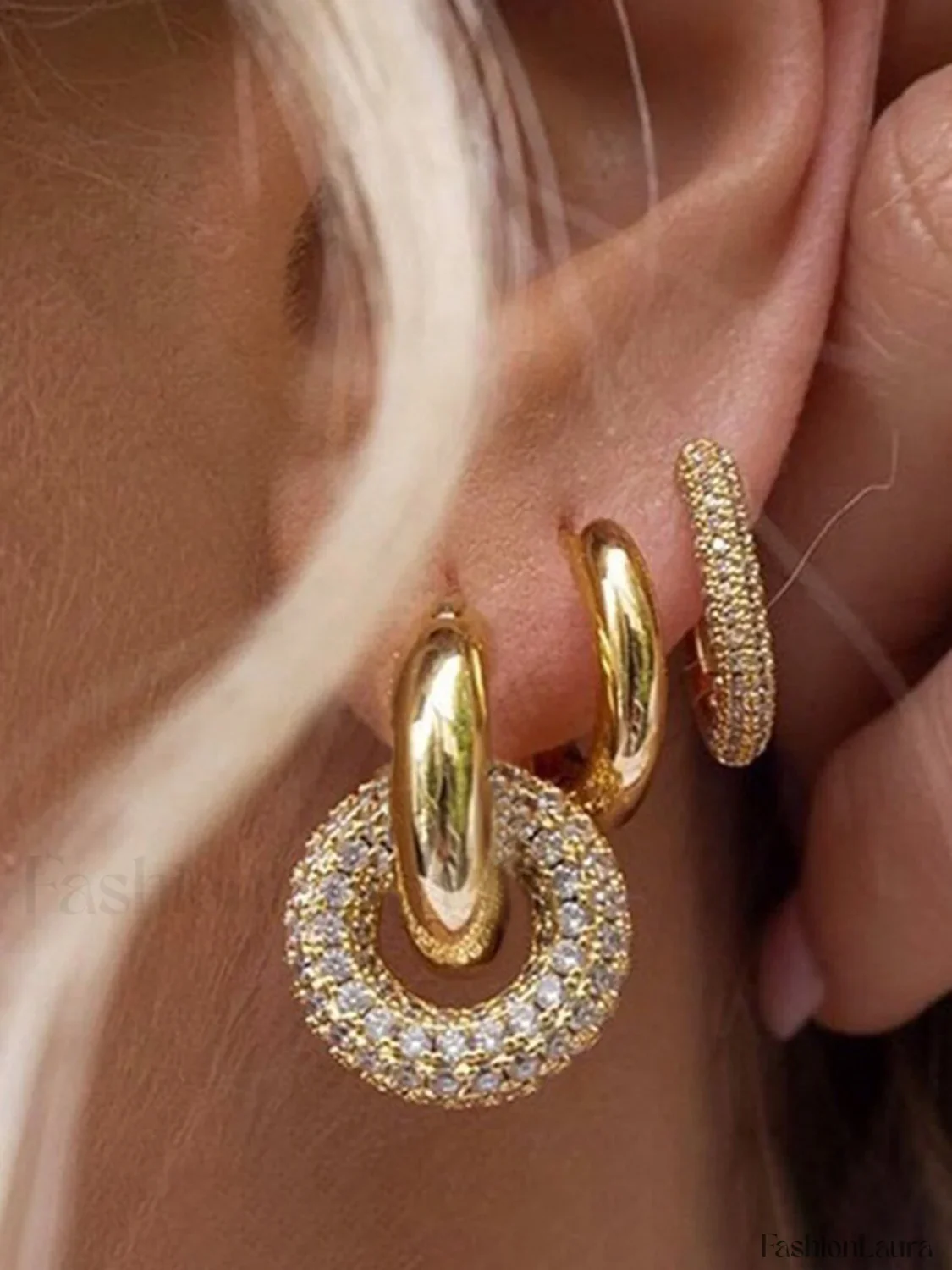 Polished Double Graceful Hoop Earrings - Image 12