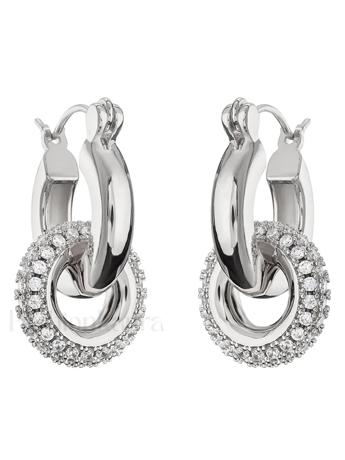Polished Double Graceful Hoop Earrings - Image 5