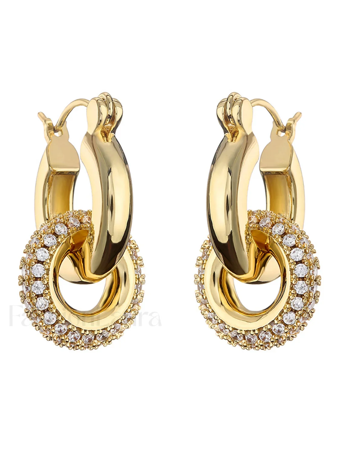 Polished Double Graceful Hoop Earrings - Image 7