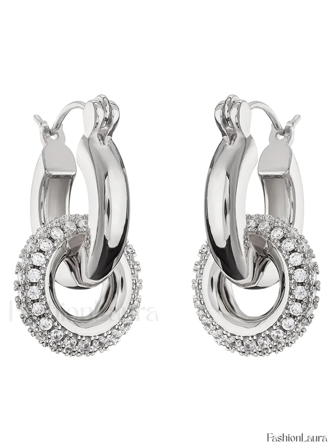 Polished Double Graceful Hoop Earrings - Image 9