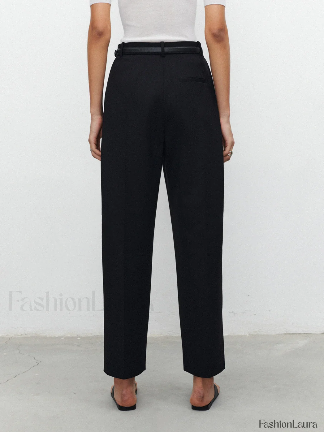 Pocket Straight Leg Trendy Pants Without Belt - Image 12