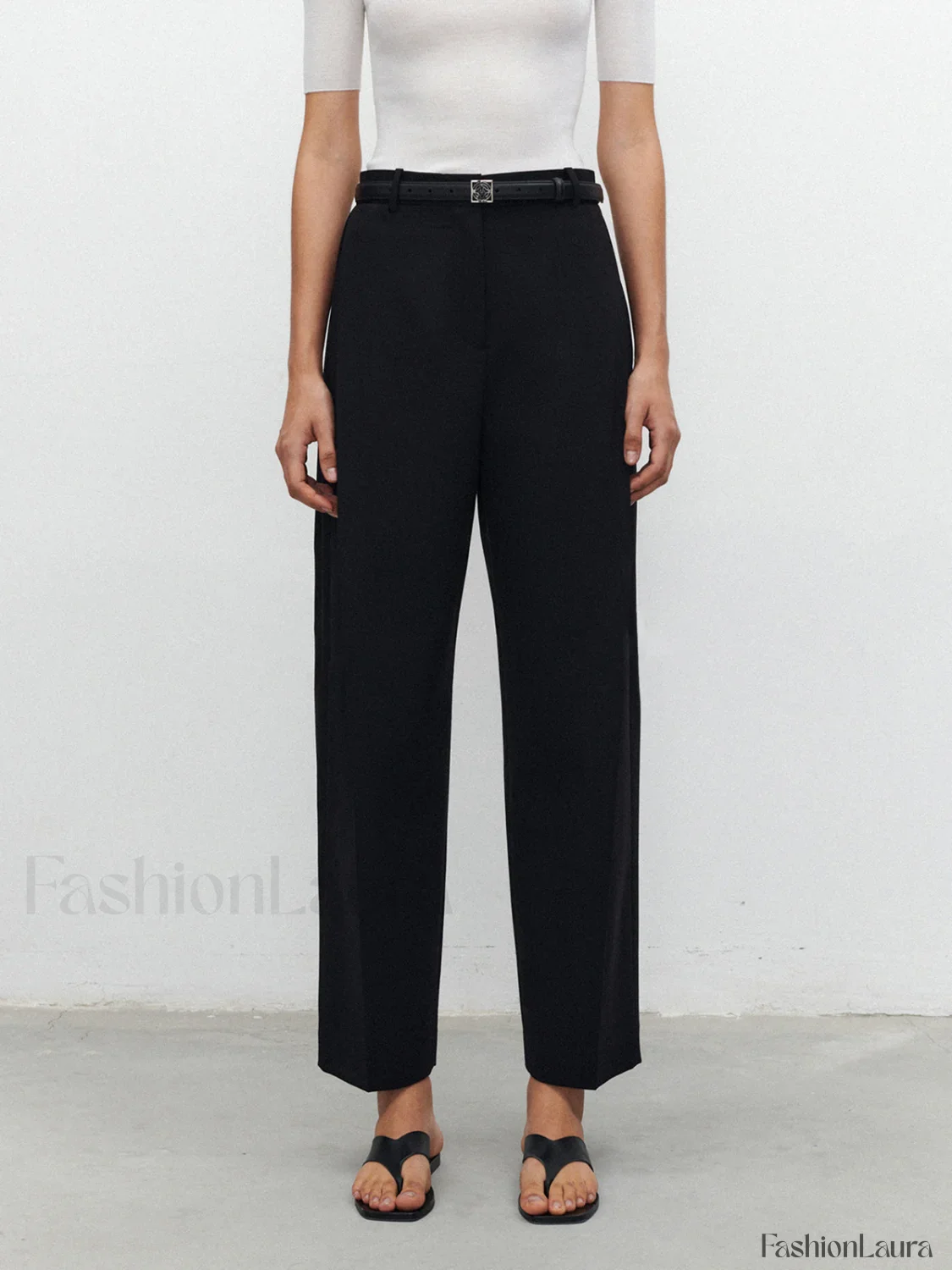 Pocket Straight Leg Trendy Pants Without Belt - Image 15