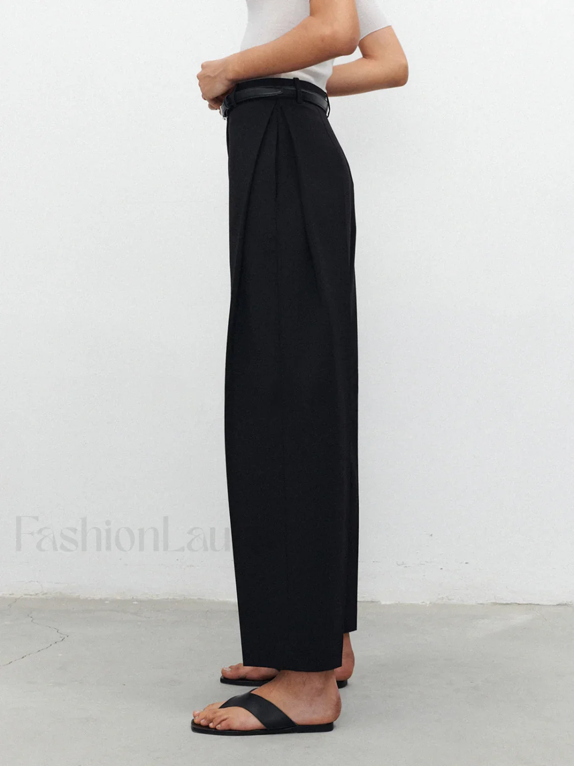 Pocket Straight Leg Trendy Pants Without Belt - Image 3