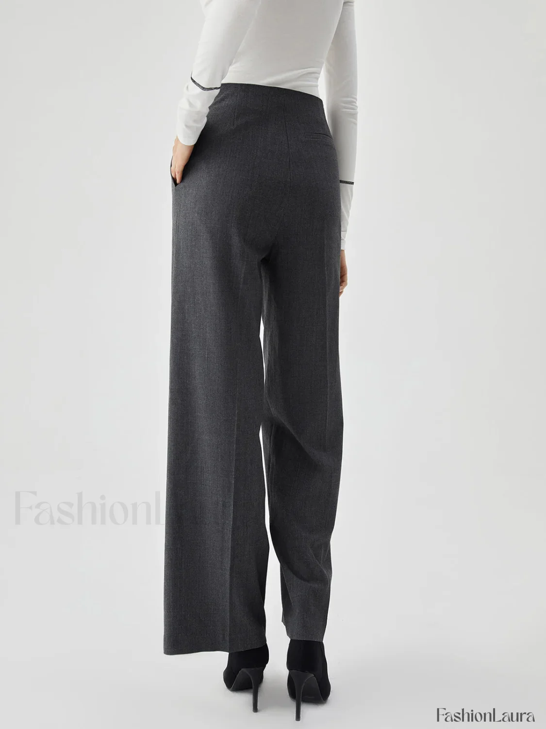 Pocket Pleated Straight Trendy Leg Dress Pants - Image 9
