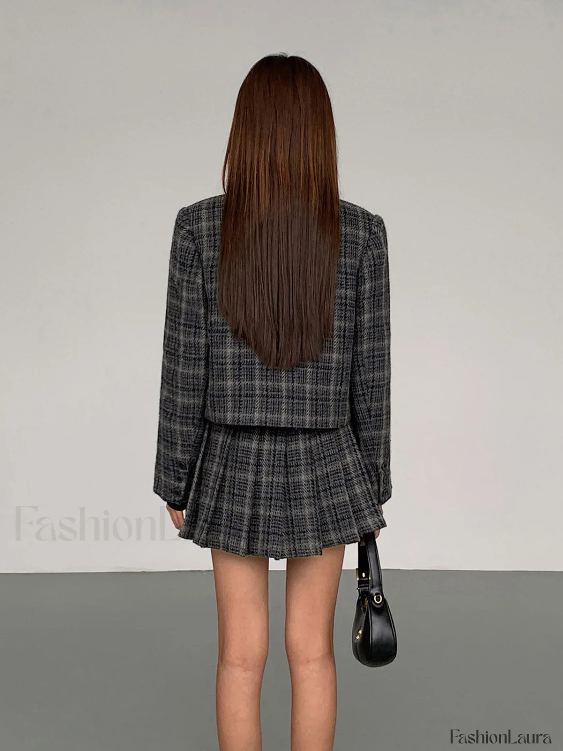 Pleated Tweed Graceful Mini Skirt - Image 13