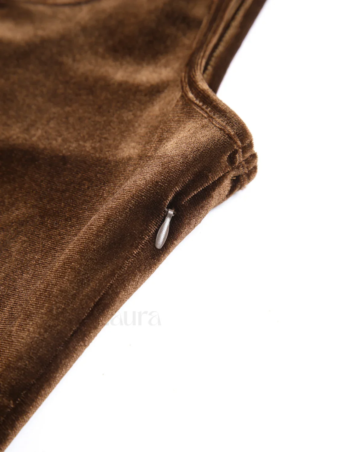 Paradise Feeling Velvet Trendy Zippered Midi Dress - Image 4