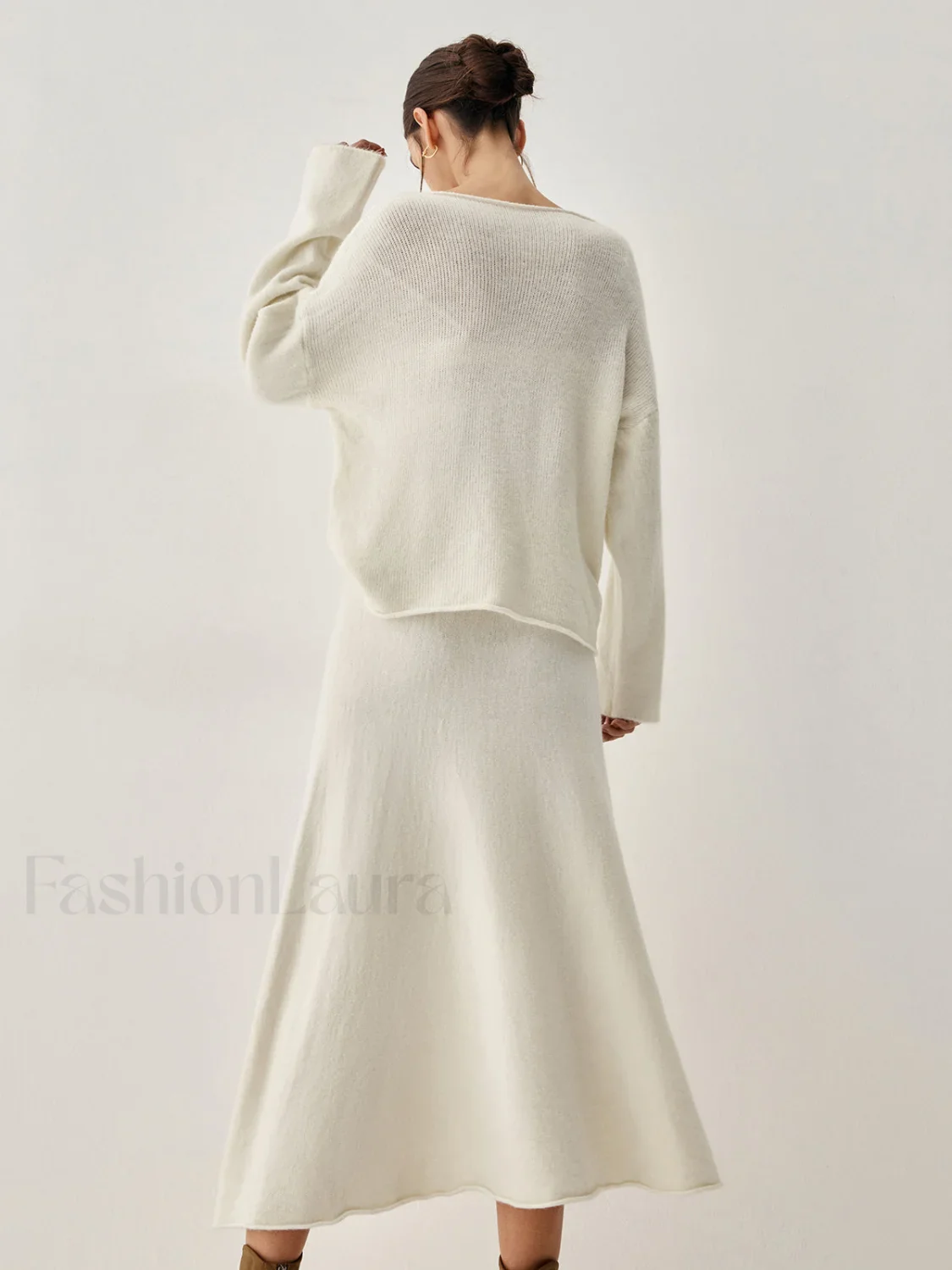 Oversized Sweater Two Trendy Piece Skirt Set - Image 12