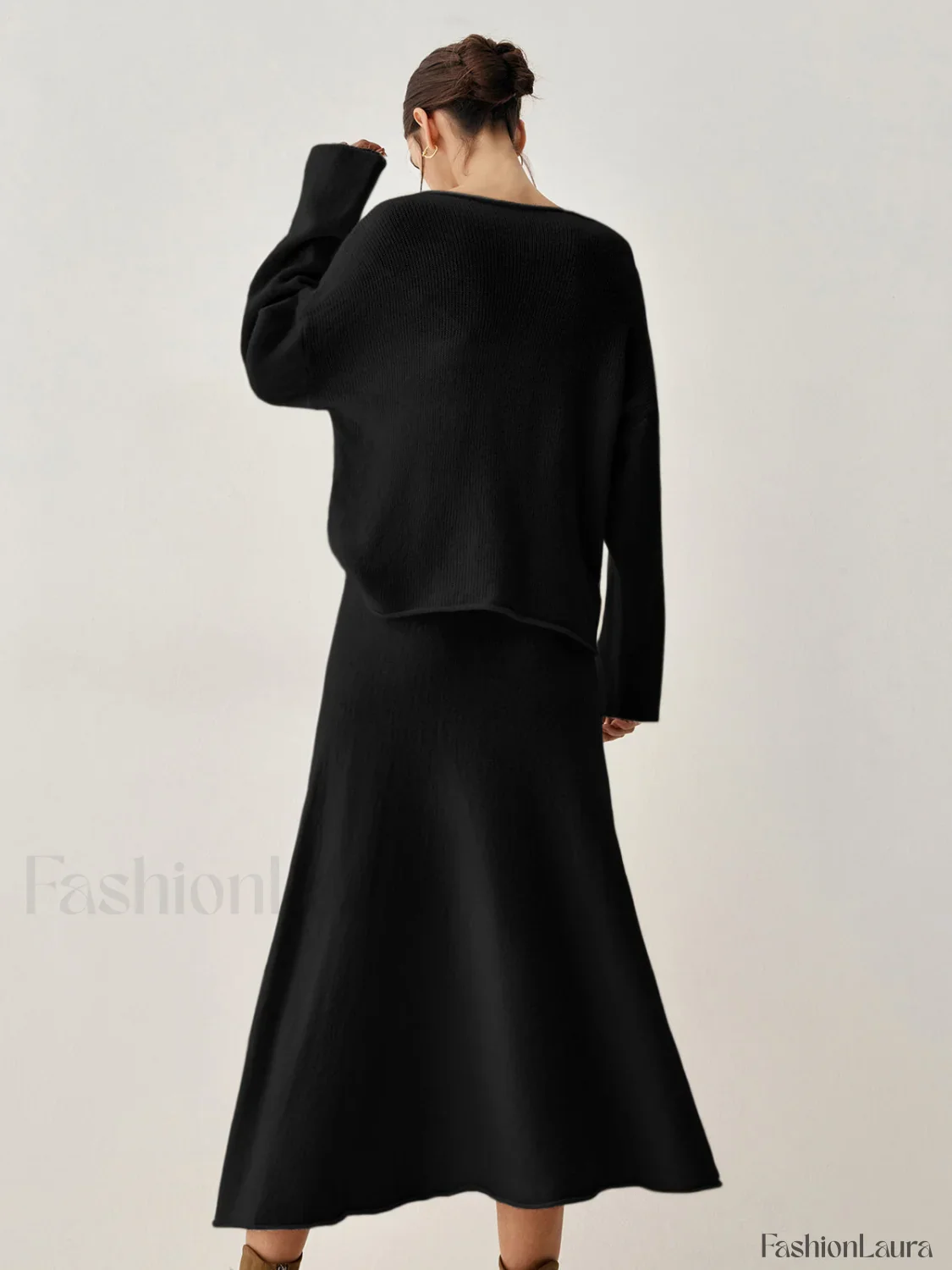 Oversized Sweater Two Trendy Piece Skirt Set - Image 15