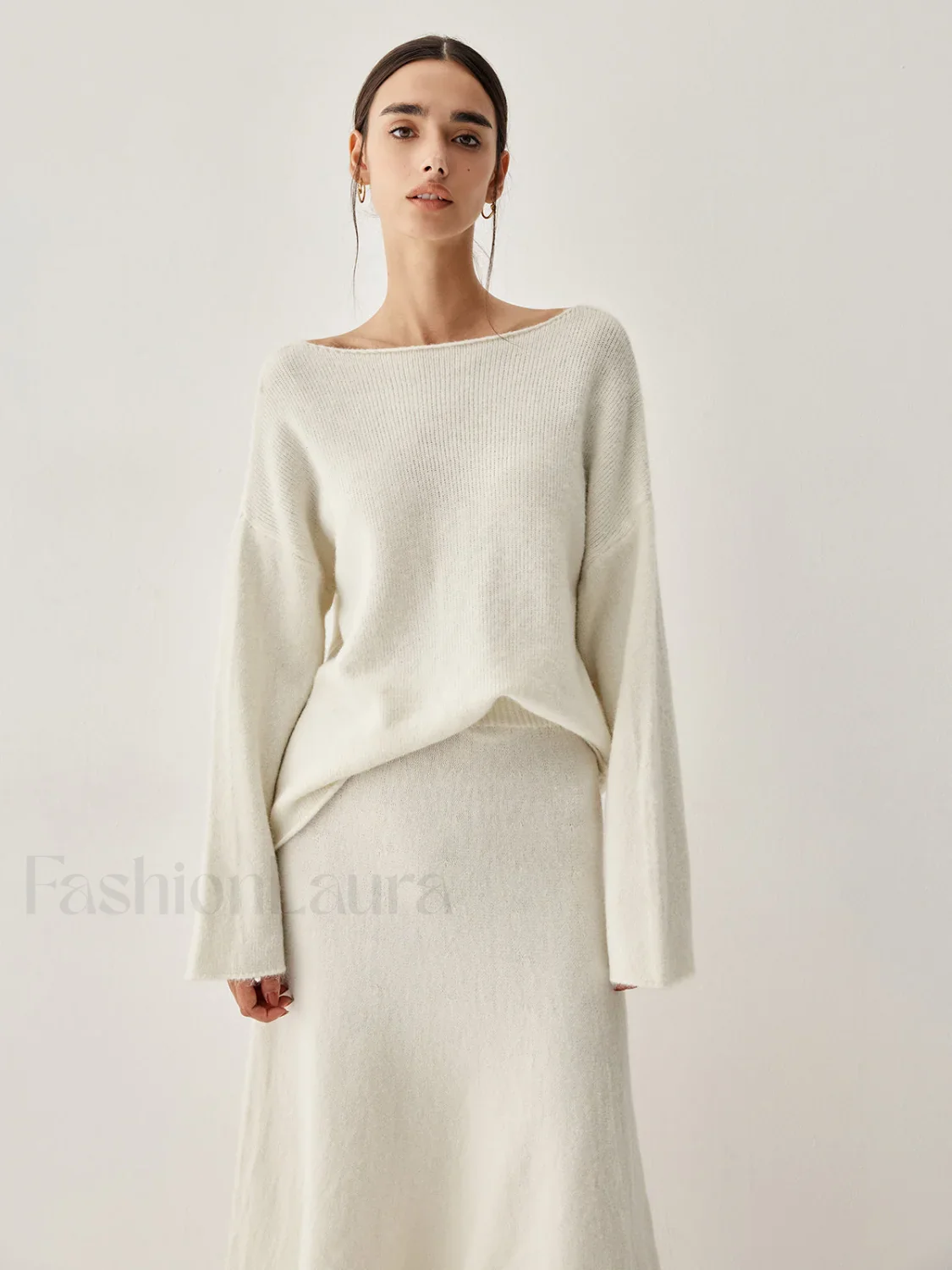 Oversized Sweater Two Trendy Piece Skirt Set - Image 4