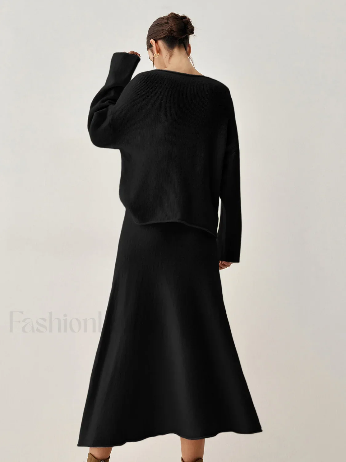 Oversized Sweater Two Trendy Piece Skirt Set - Image 7