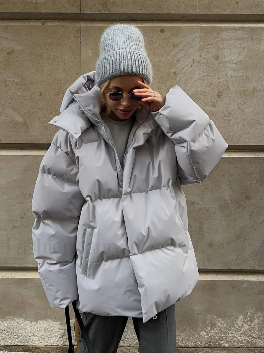 Oversized Quilted Graceful Puffer Down Coat - Image 3