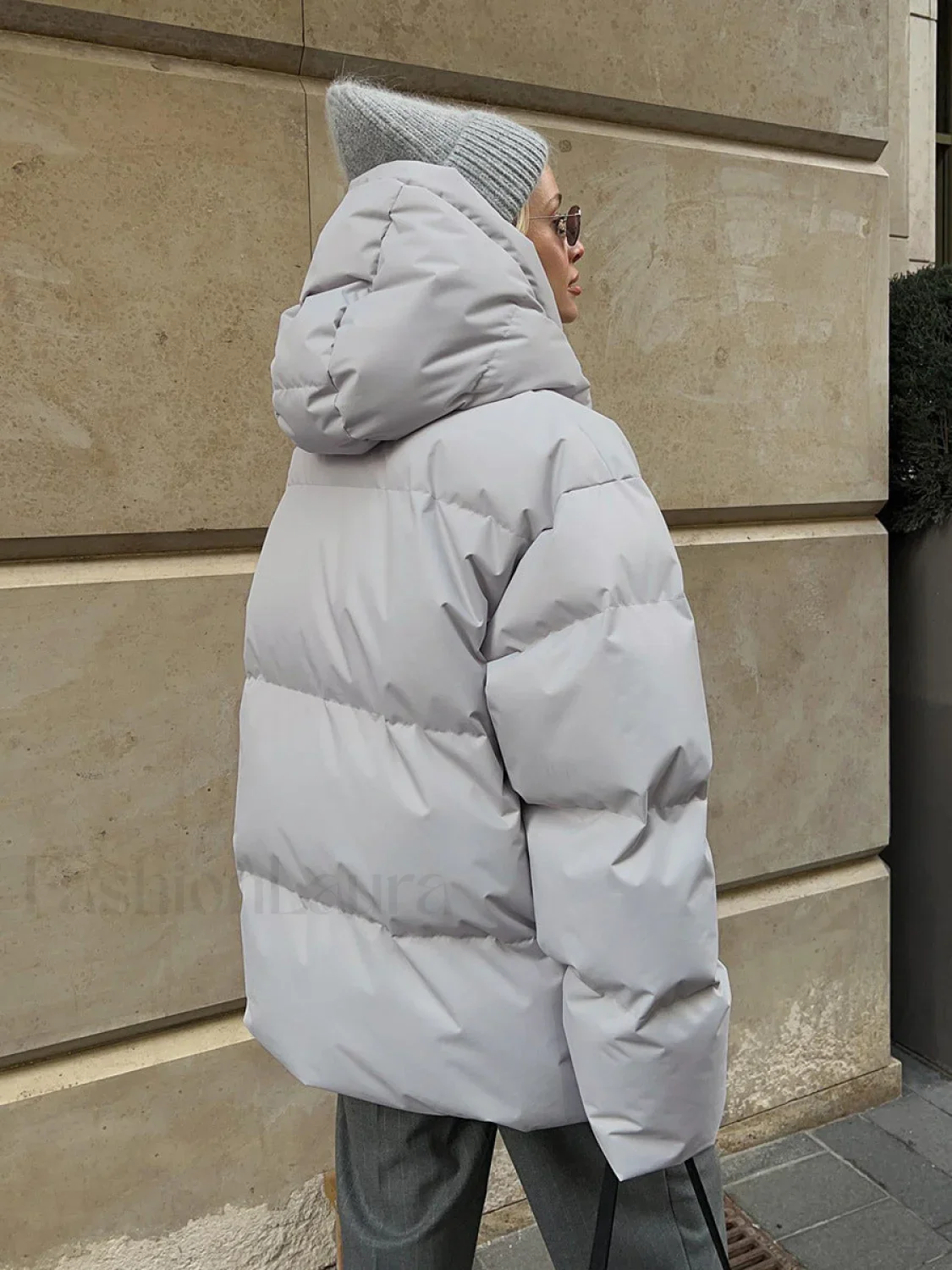 Oversized Quilted Graceful Puffer Down Coat - Image 4