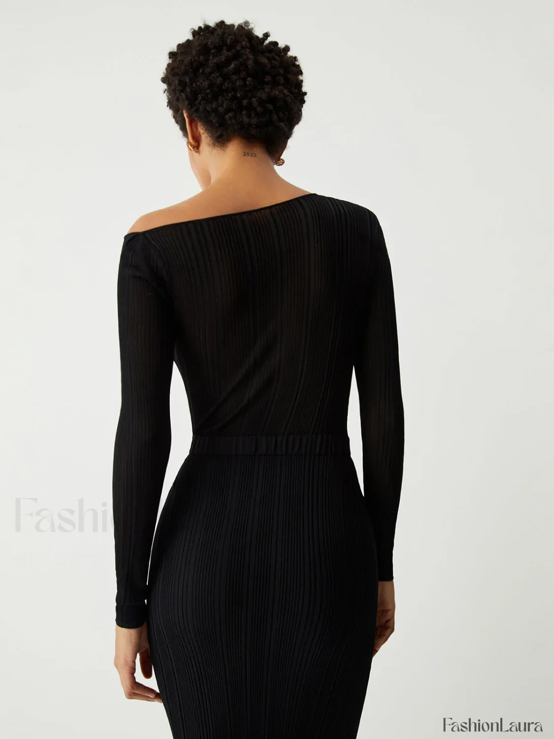 One Shoulder Off Trendy Knit Midi Dress - Image 13