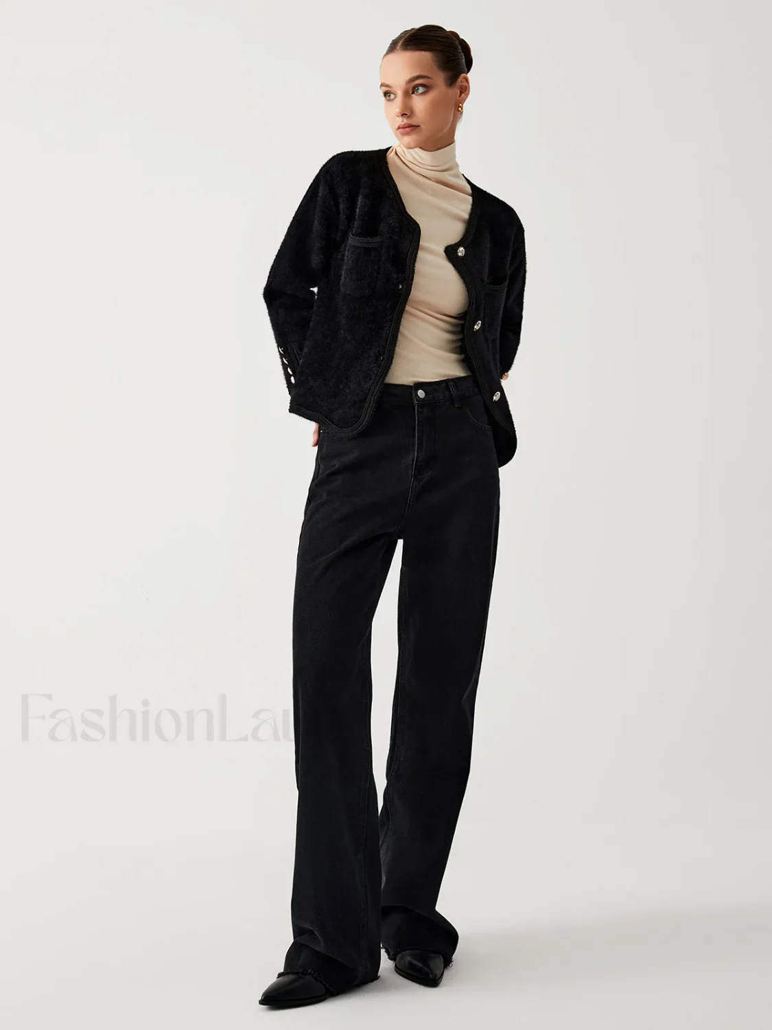 Old Money Graceful Aesthetics Fuzzy Cardigan - Image 2