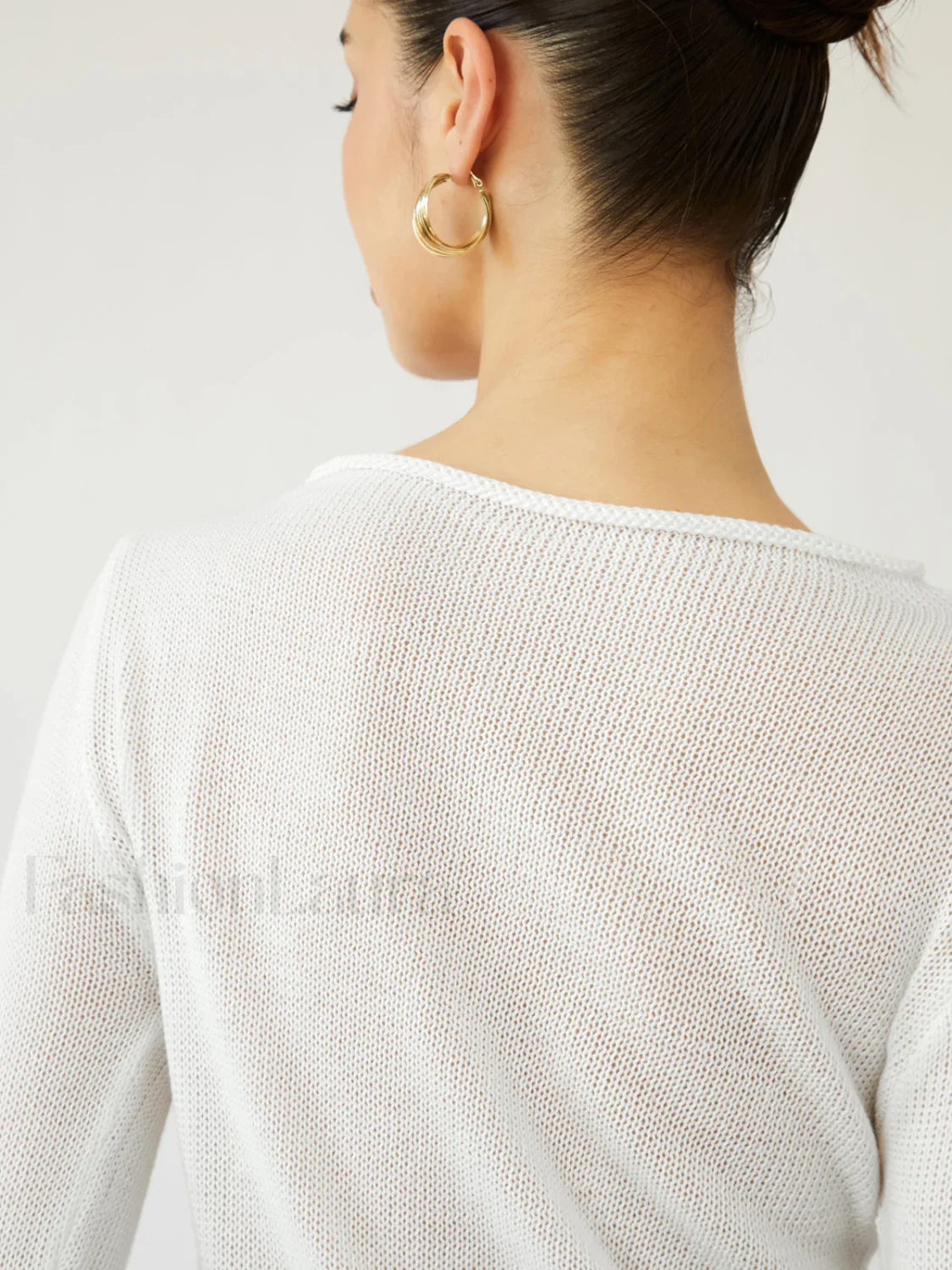 Oblique Buttoned Cover Trendy Up Knit Top - Image 4