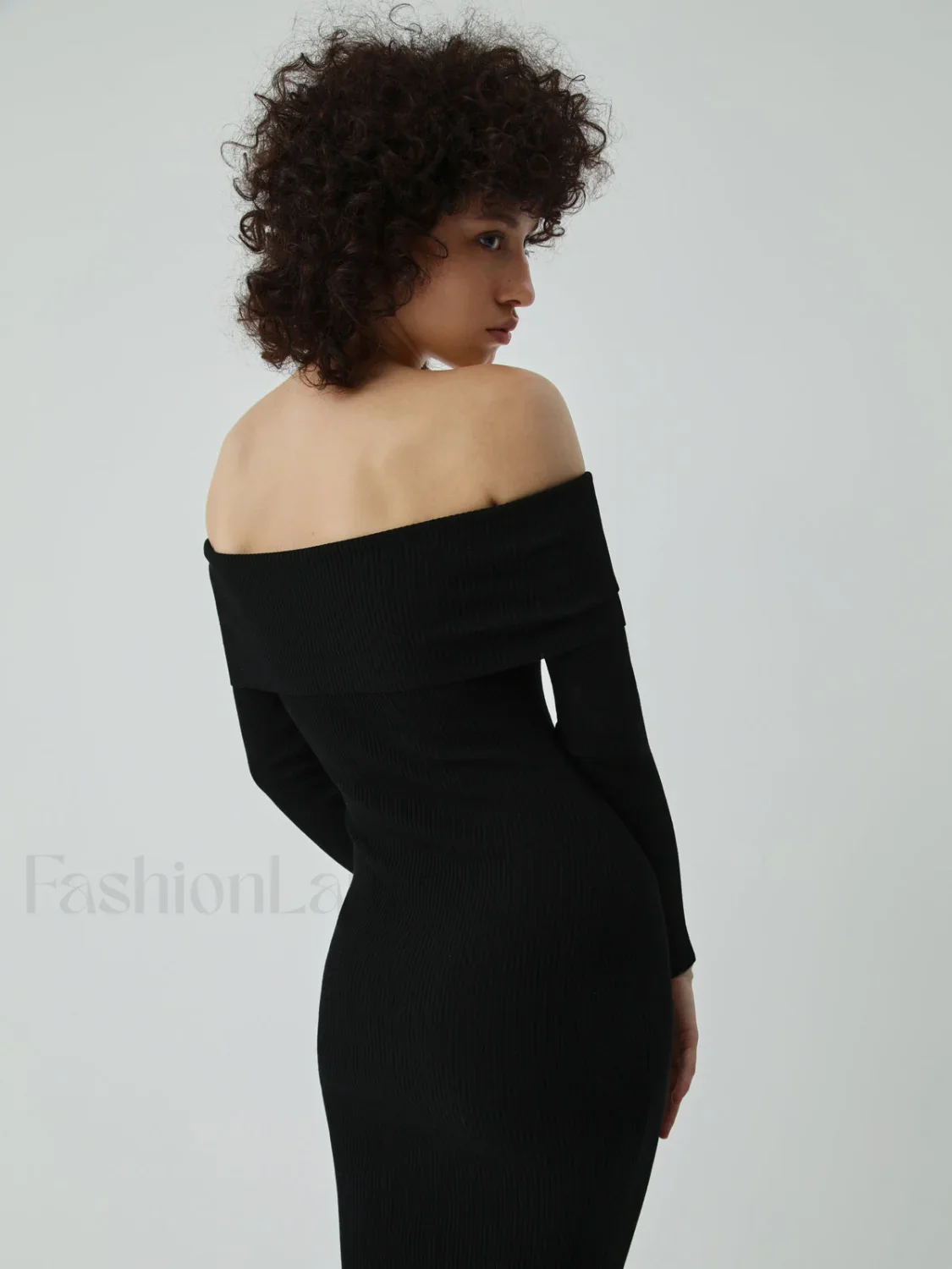 Nostalgia Off Shoulder Long Modern Sleeve Long Sweater Dress - Image 3