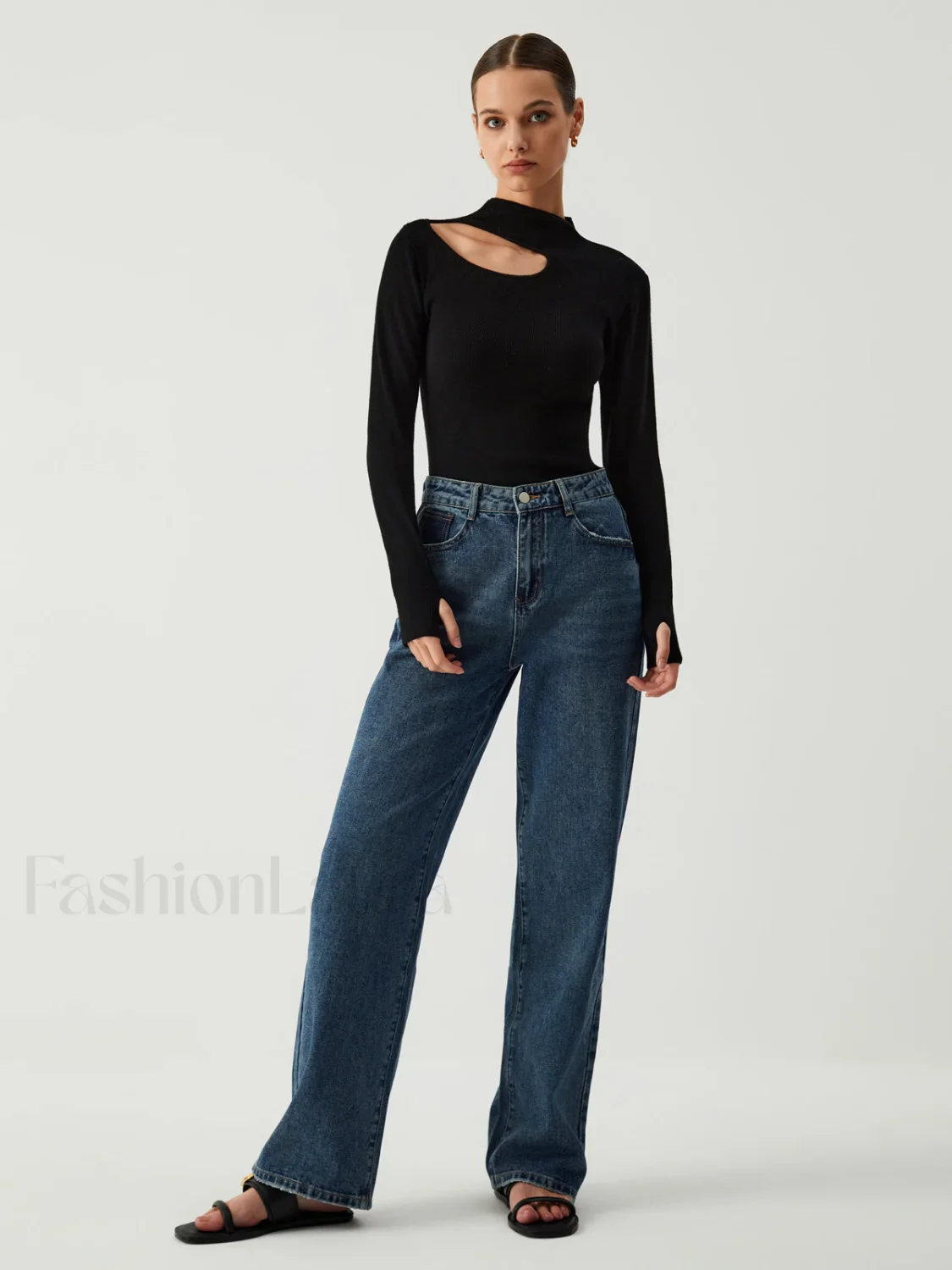 New Era Halter Cutout Modern Long Sleeve Knit Top - Image 10