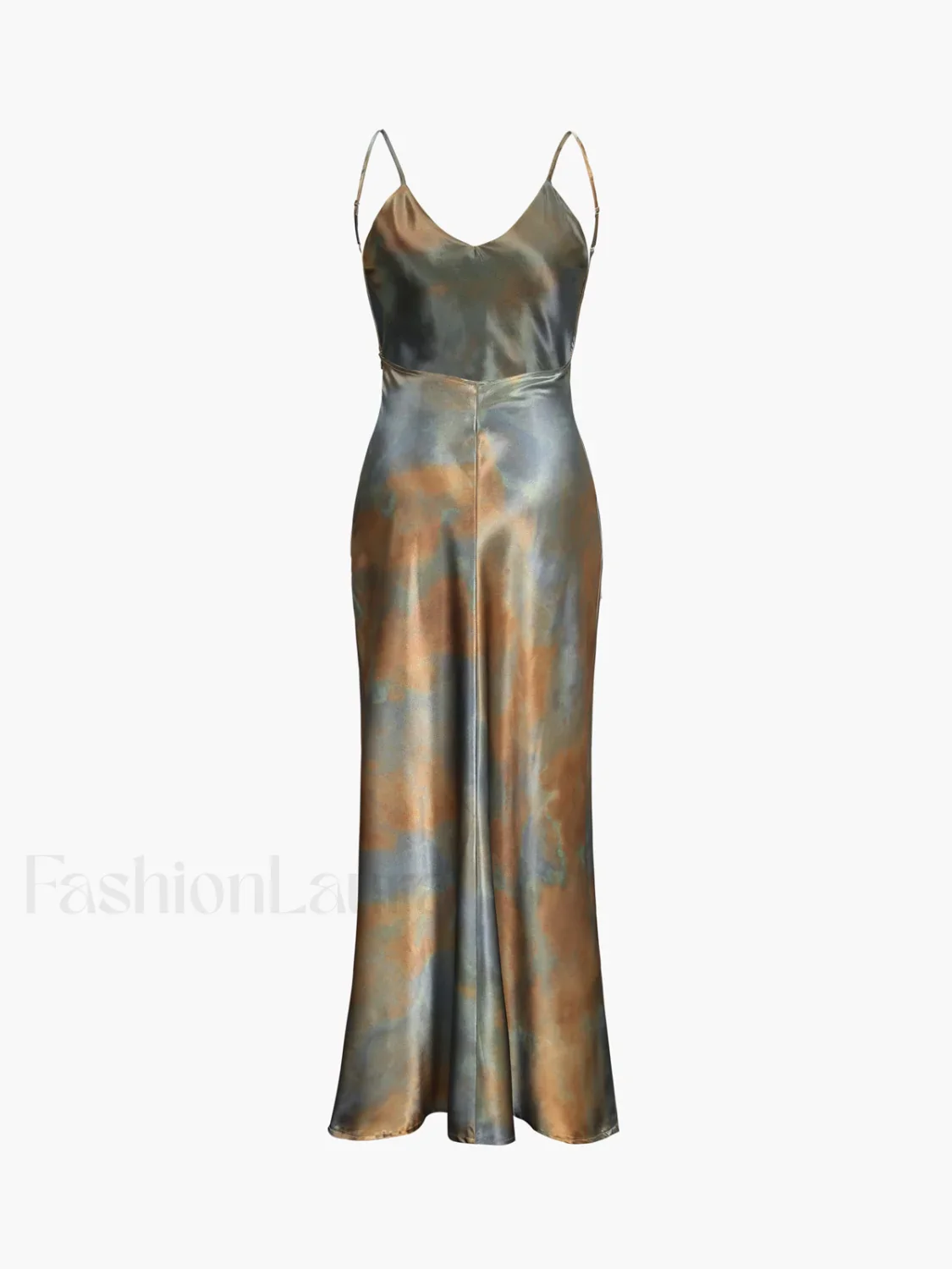 Neptune Satin Open Trendy Back Long Dress - Image 4