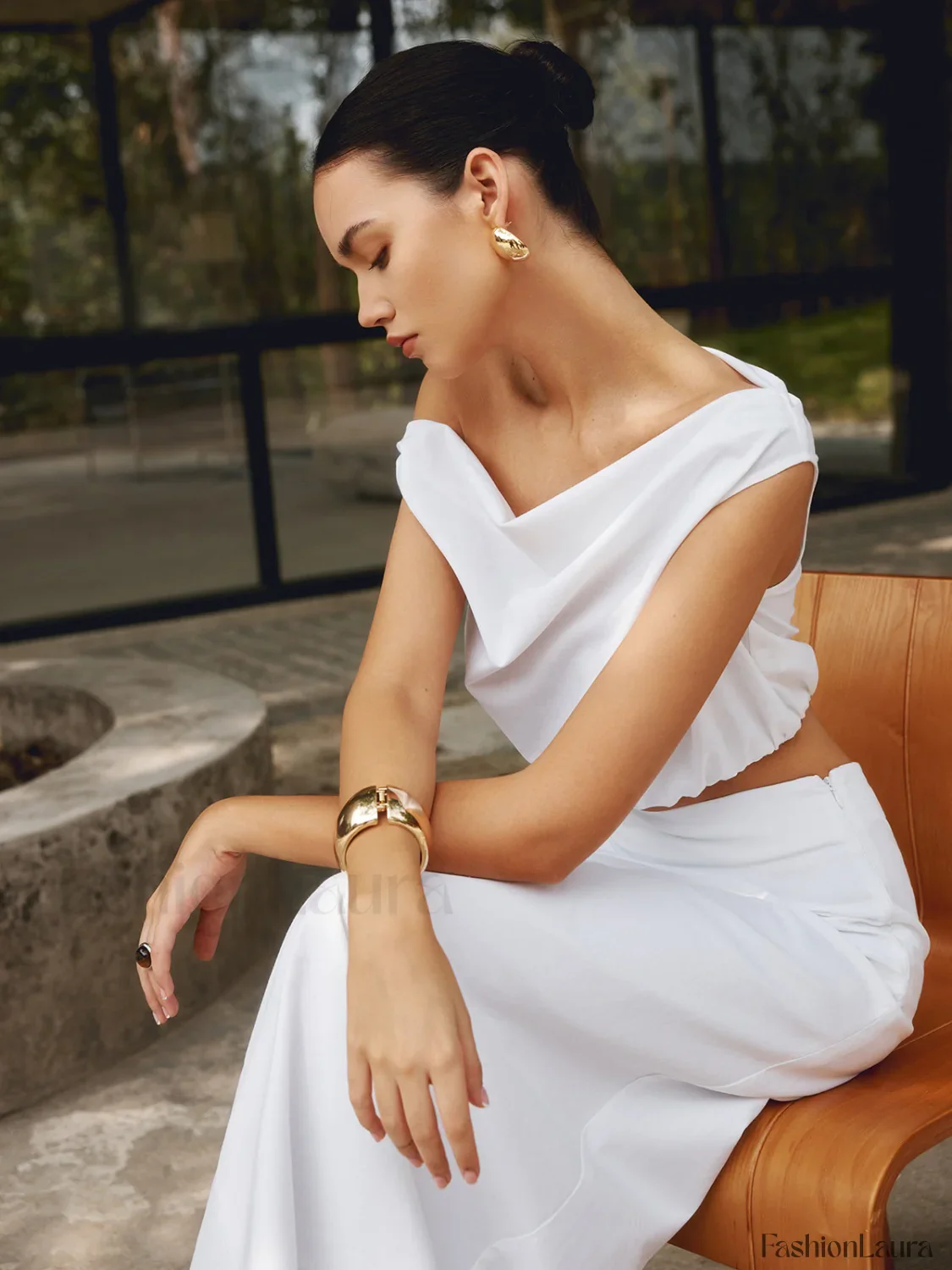 Minimalist Open Graceful Wide Bracelet - Image 11