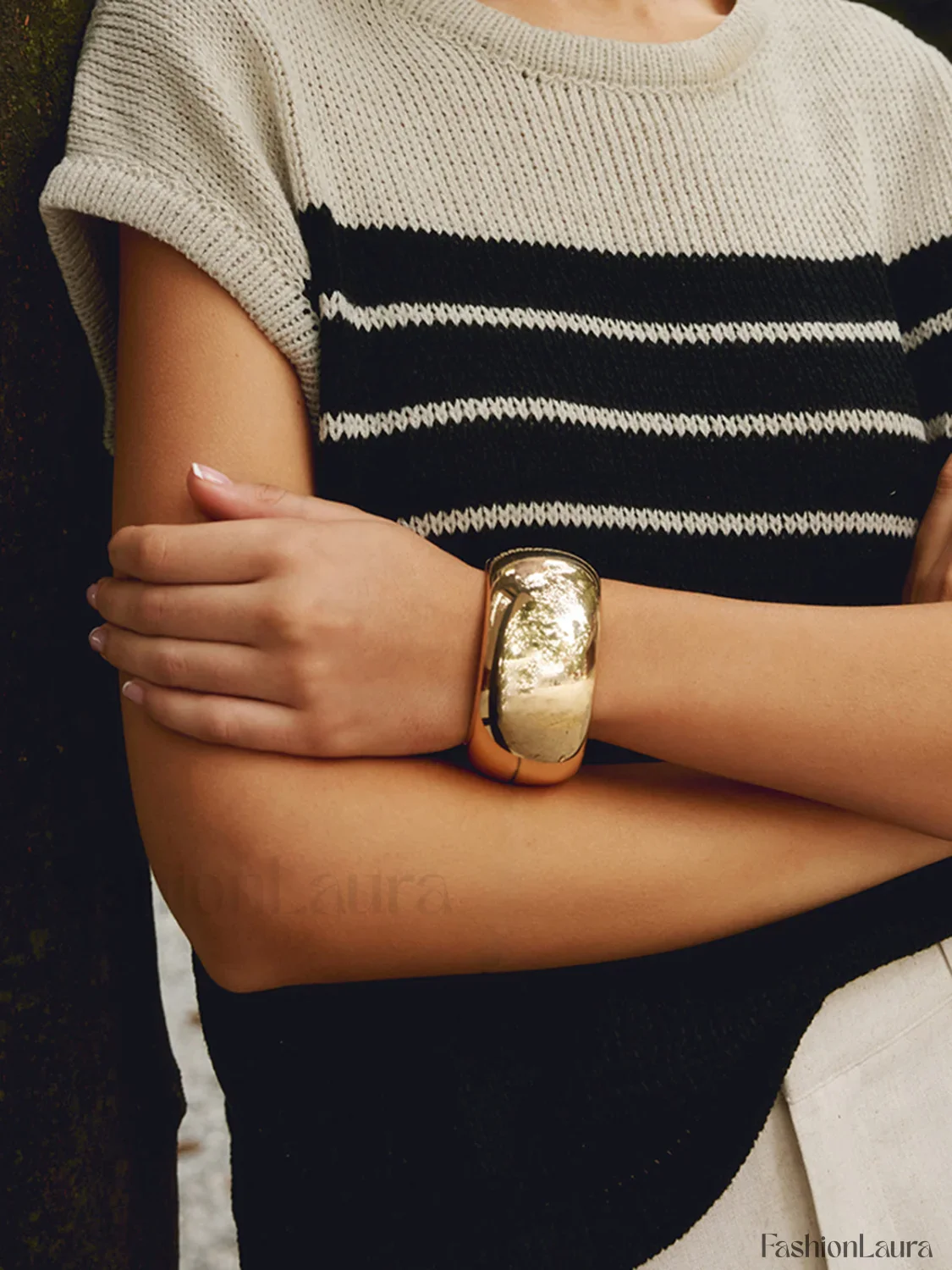 Minimalist Open Graceful Wide Bracelet - Image 13