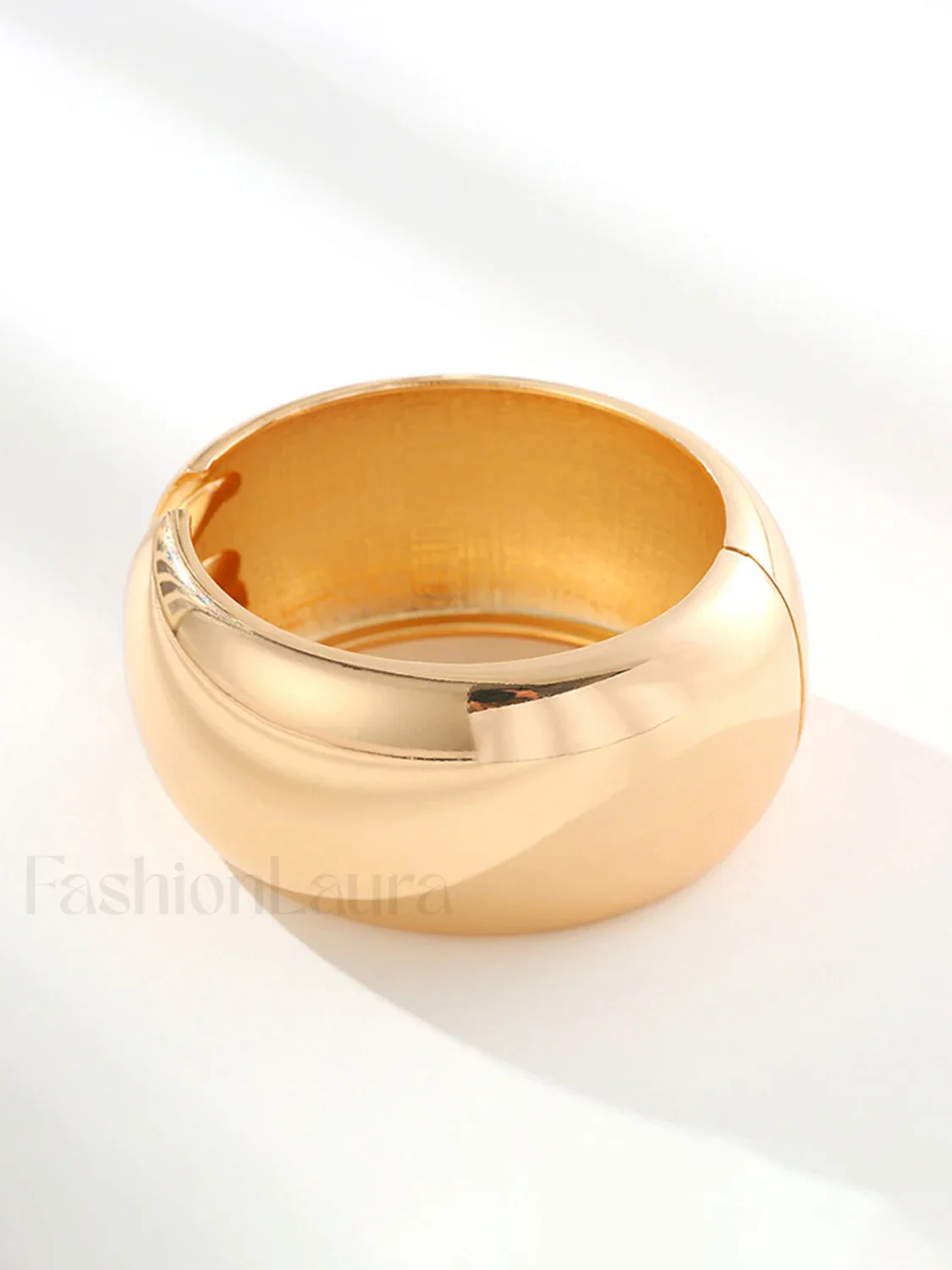 Minimalist Open Graceful Wide Bracelet - Image 2