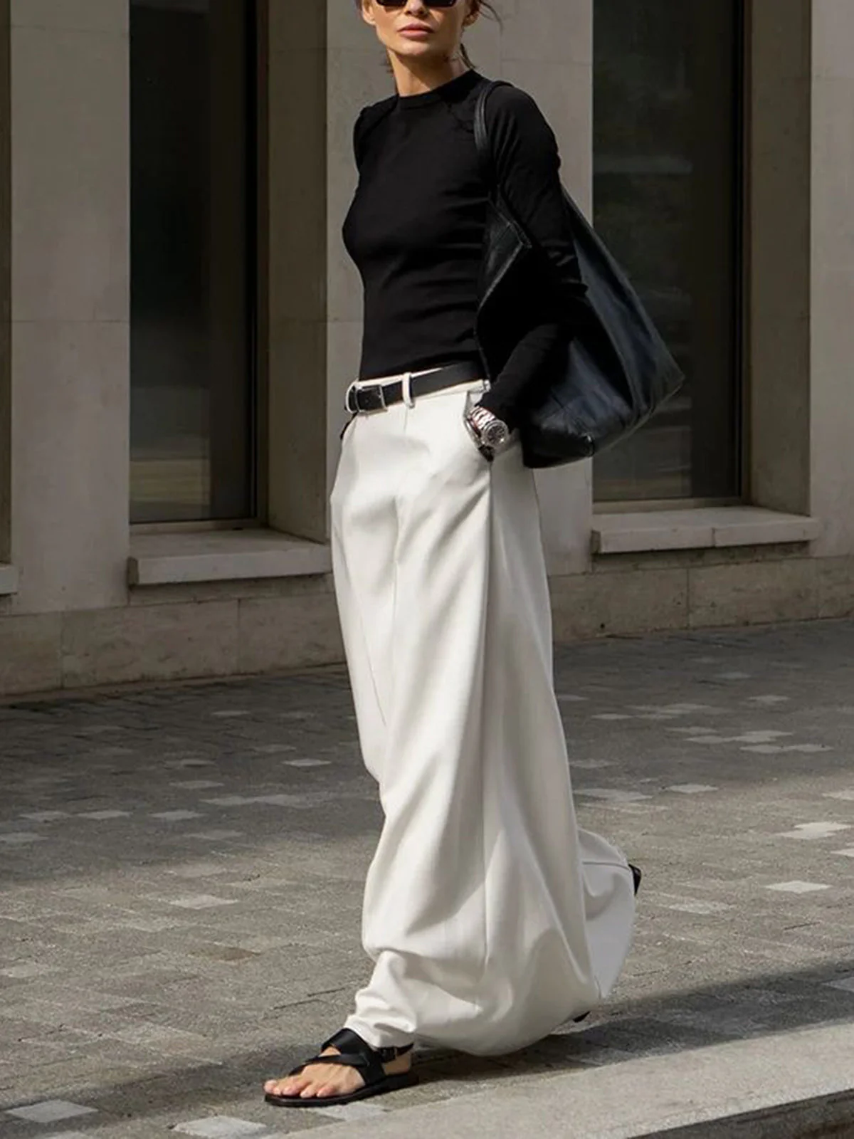 Solid Pleated Graceful Maxi Skirt - Image 4