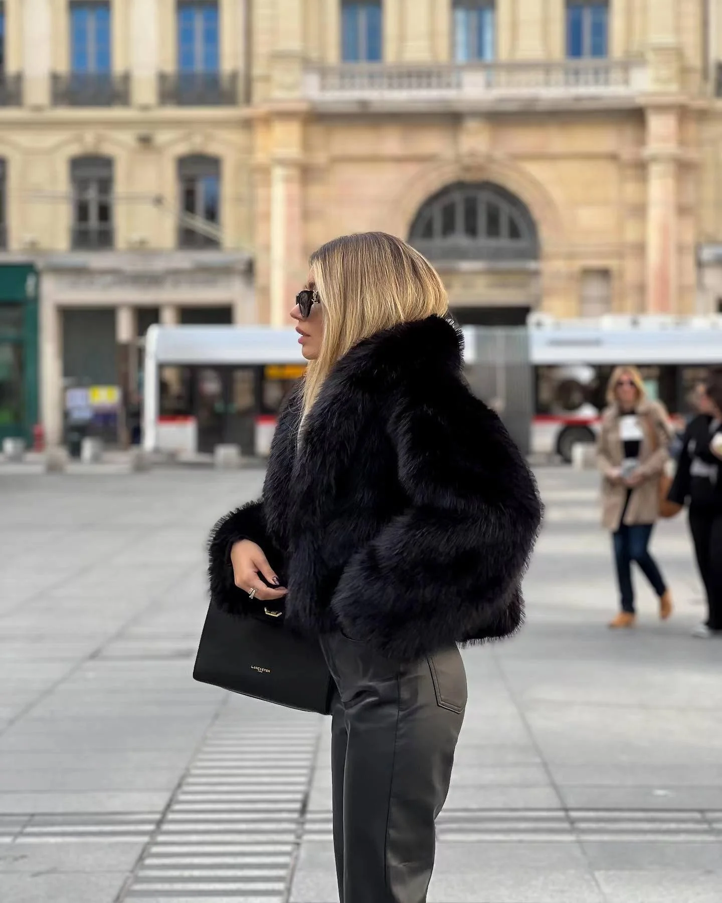 Solid Faux Graceful Fur Collar Jacket - Image 8