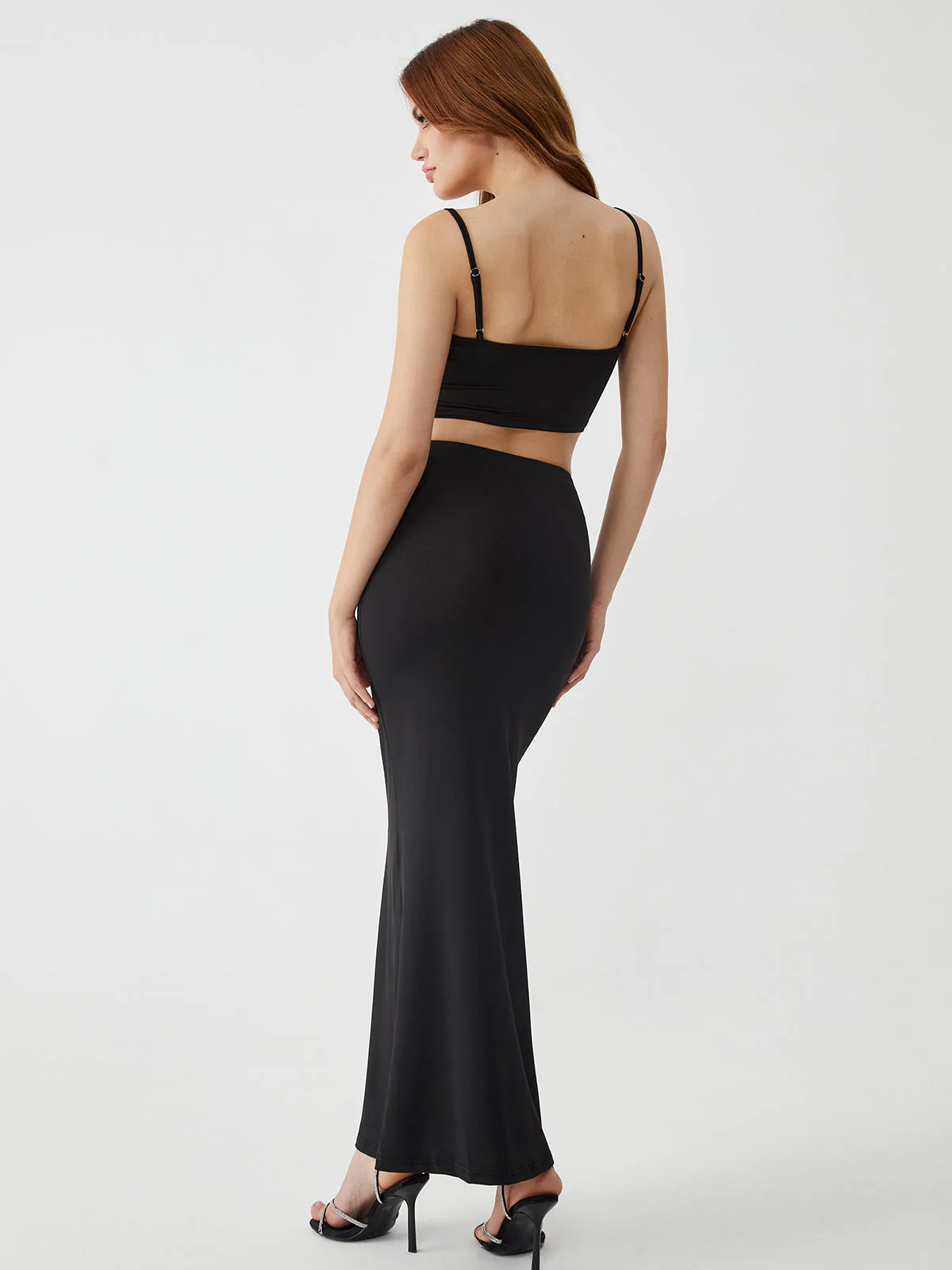 Solid Backless Graceful Two-Piece Skirt Set - Image 13