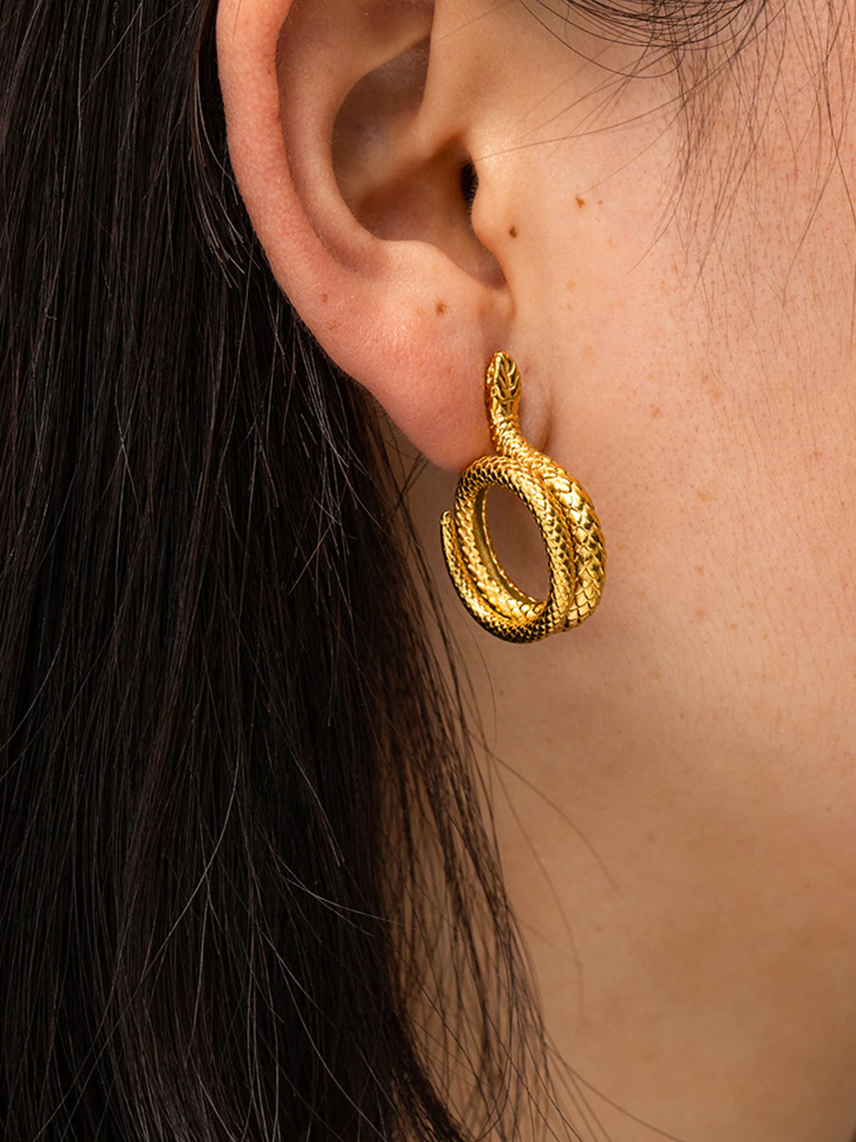 Snake Charming Shape Earrings - Image 6