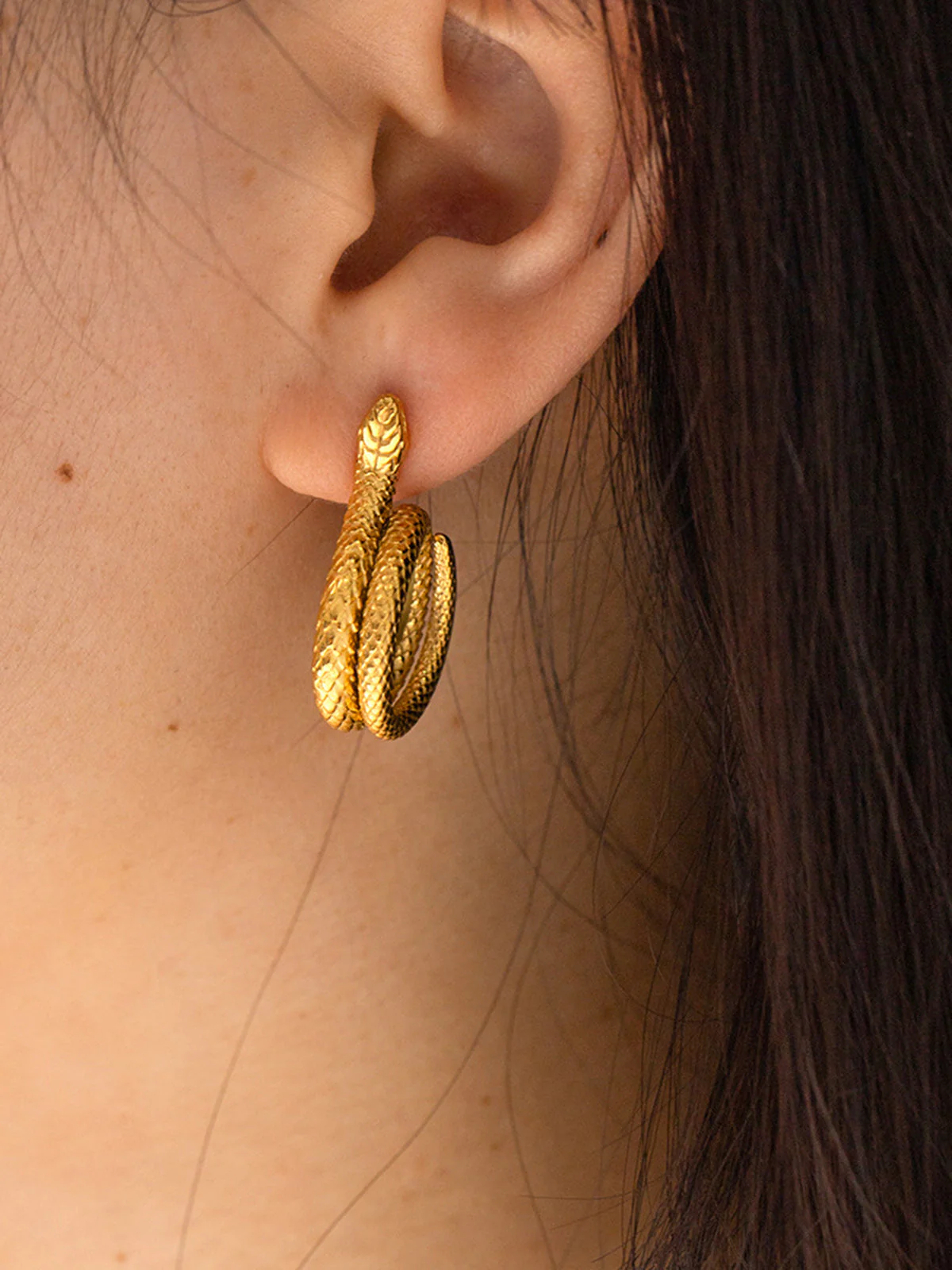 Snake Charming Shape Earrings - Image 7