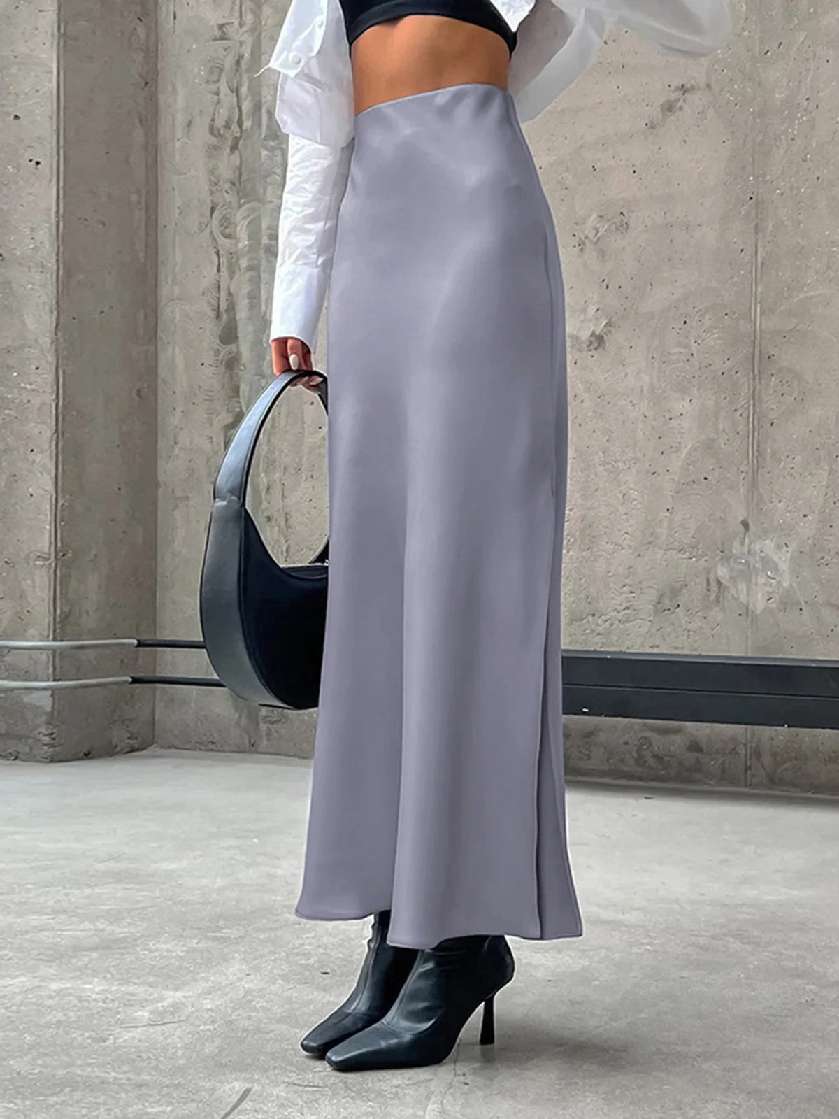 Slow Jams Satin Trendy Slit Maxi Skirt - Image 6