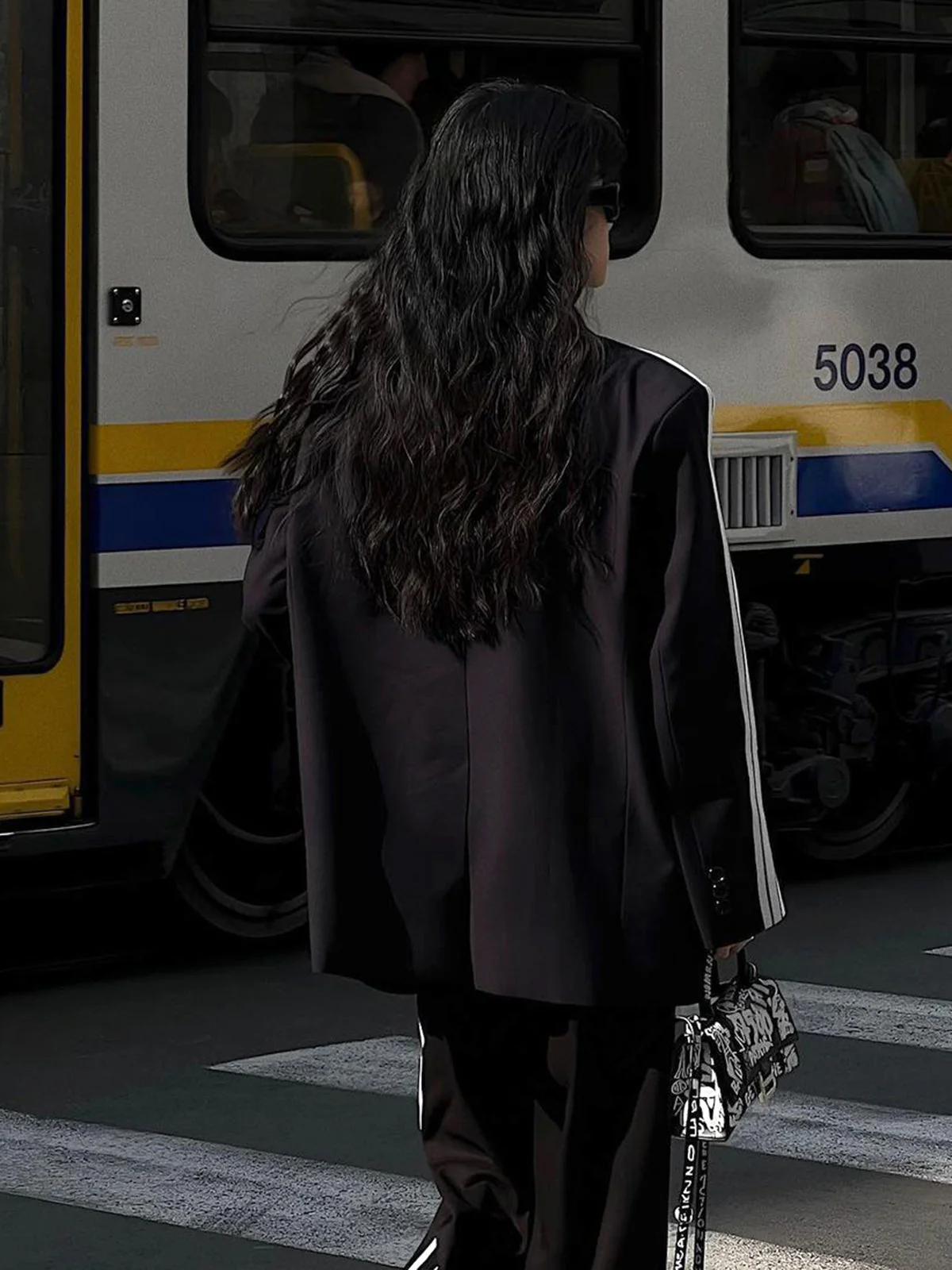 Side Striped Graceful Long Sleeve Blazer - Image 7
